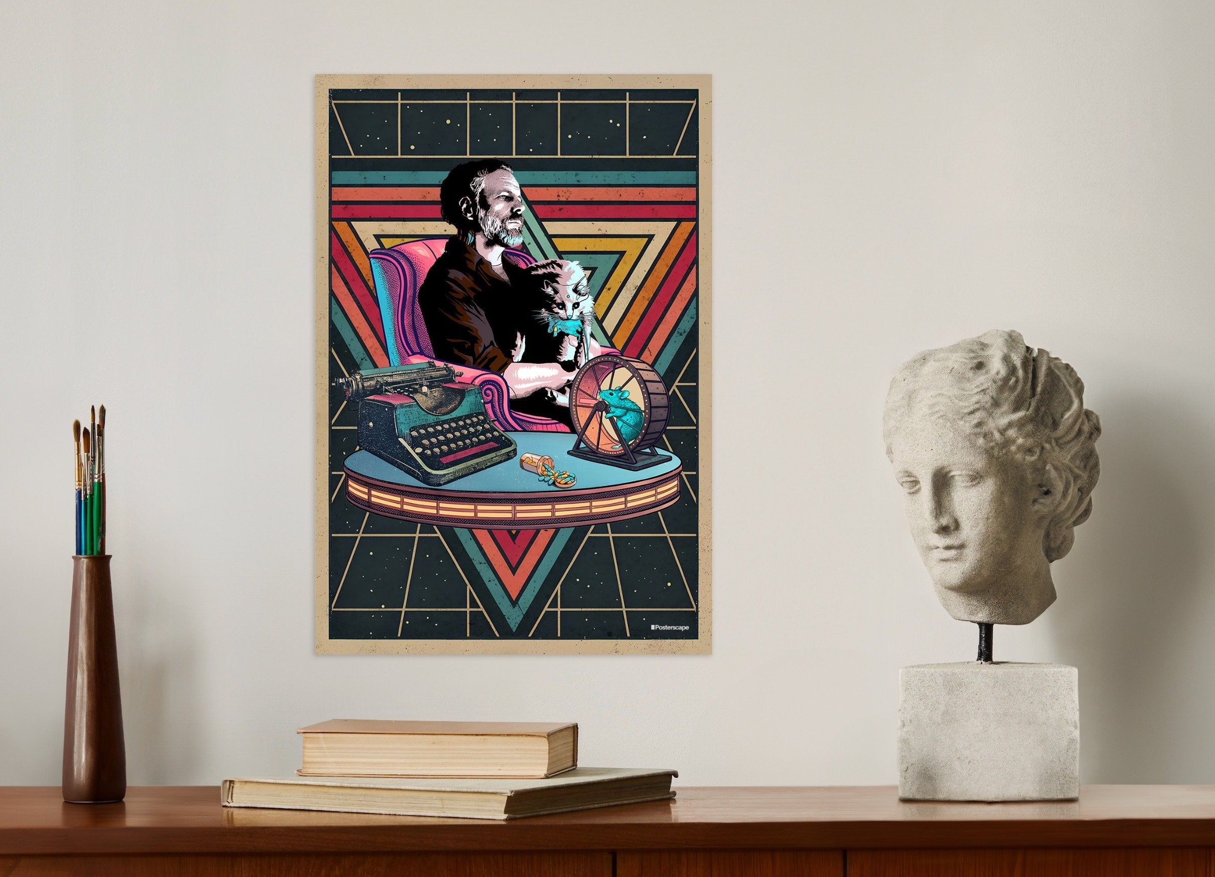 Philip K. Dick Poster - « Je suis vivant et vous êtes morts » - Science-fiction rétro