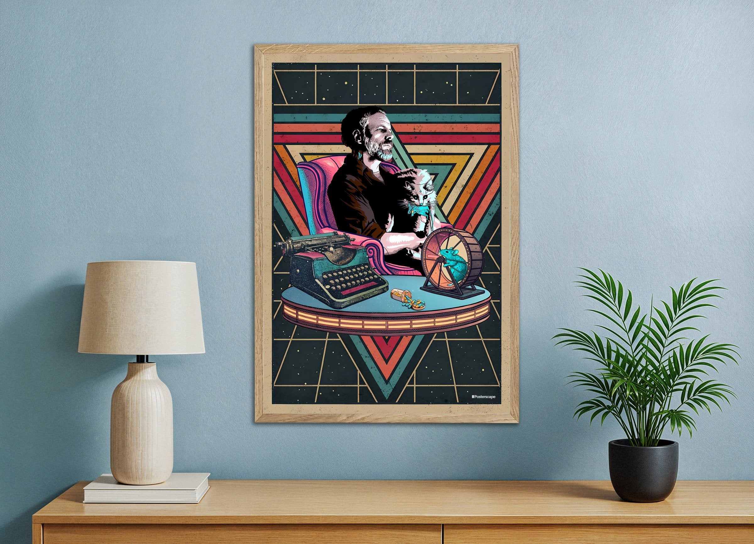 Philip K. Dick Poster - « Je suis vivant et vous êtes morts » - Science-fiction rétro