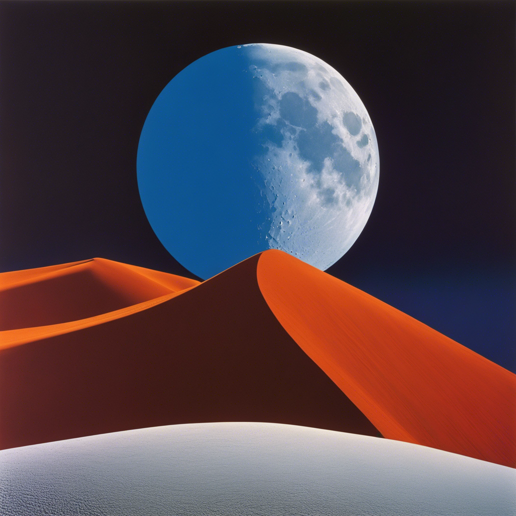 Images colorées et abstraites, capturant des compositions géométriques dans les paysages, Lune - Affiche