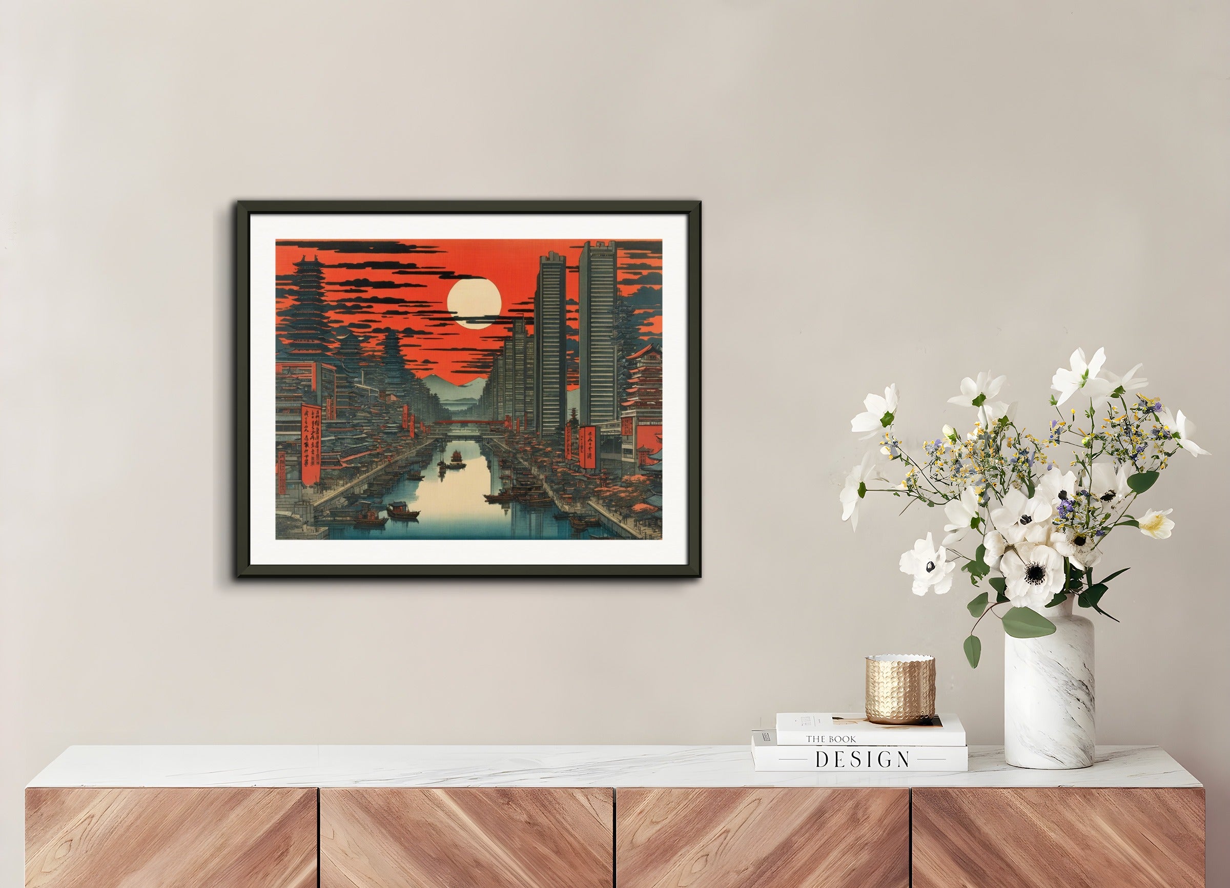 Poster with metal frame: Hiroshige,