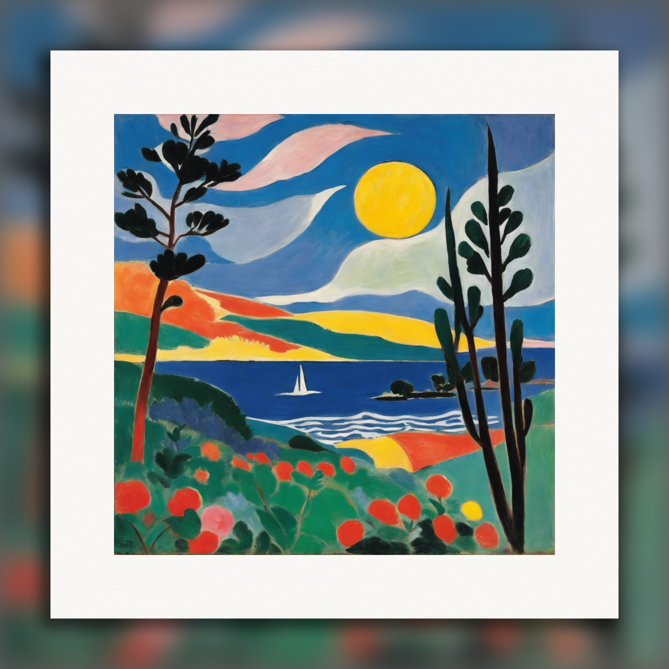 Formes expressives et abstraites, sensibilité décorative, Lune - Affiche