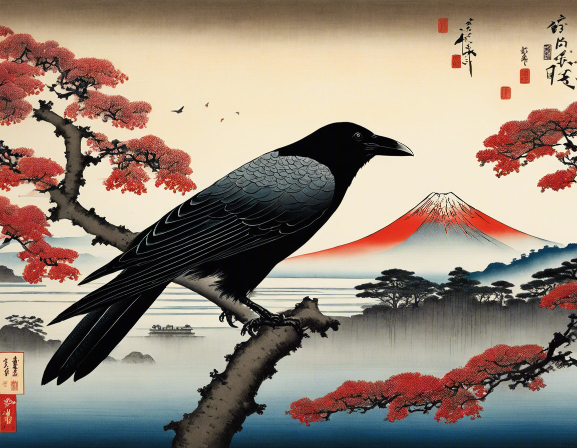 Poëtische ukiyo-e-gezichten, vluchtige momenten, Kraai - Poster