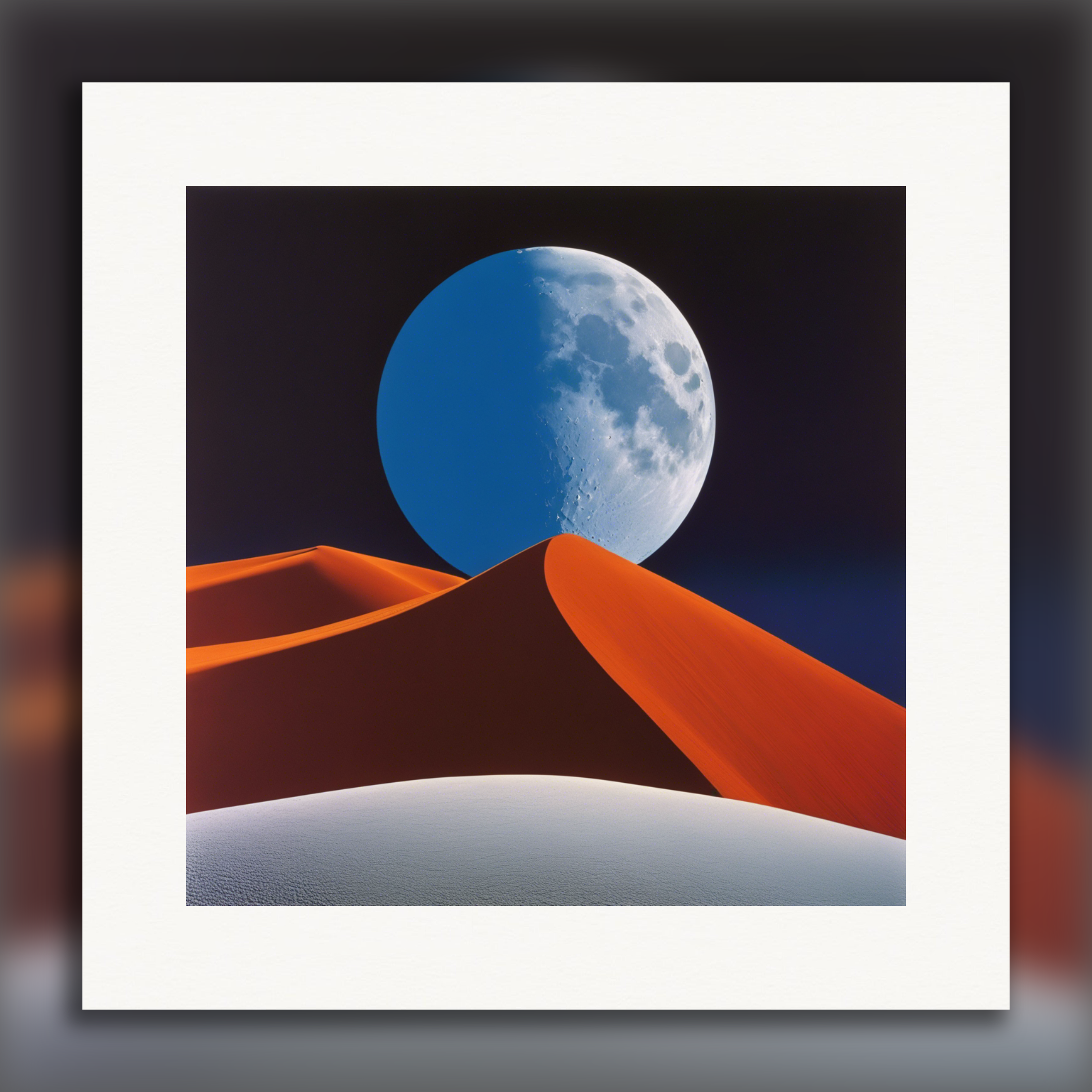 Images colorées et abstraites, capturant des compositions géométriques dans les paysages, Lune - Affiche