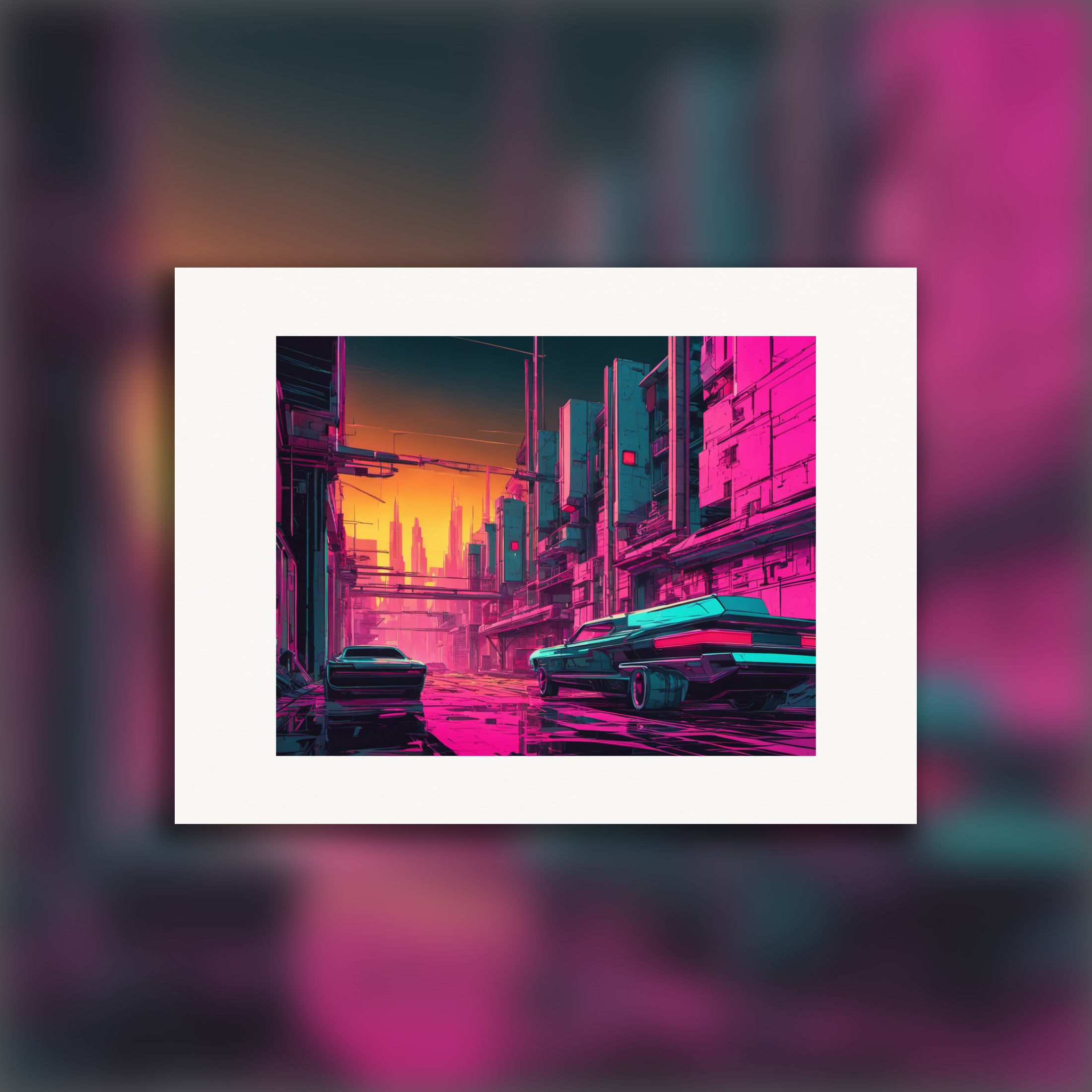 Neon punk, Ville rose - Affiche