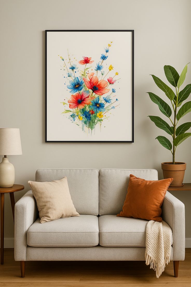 Aquarelle fleurs - Affiche