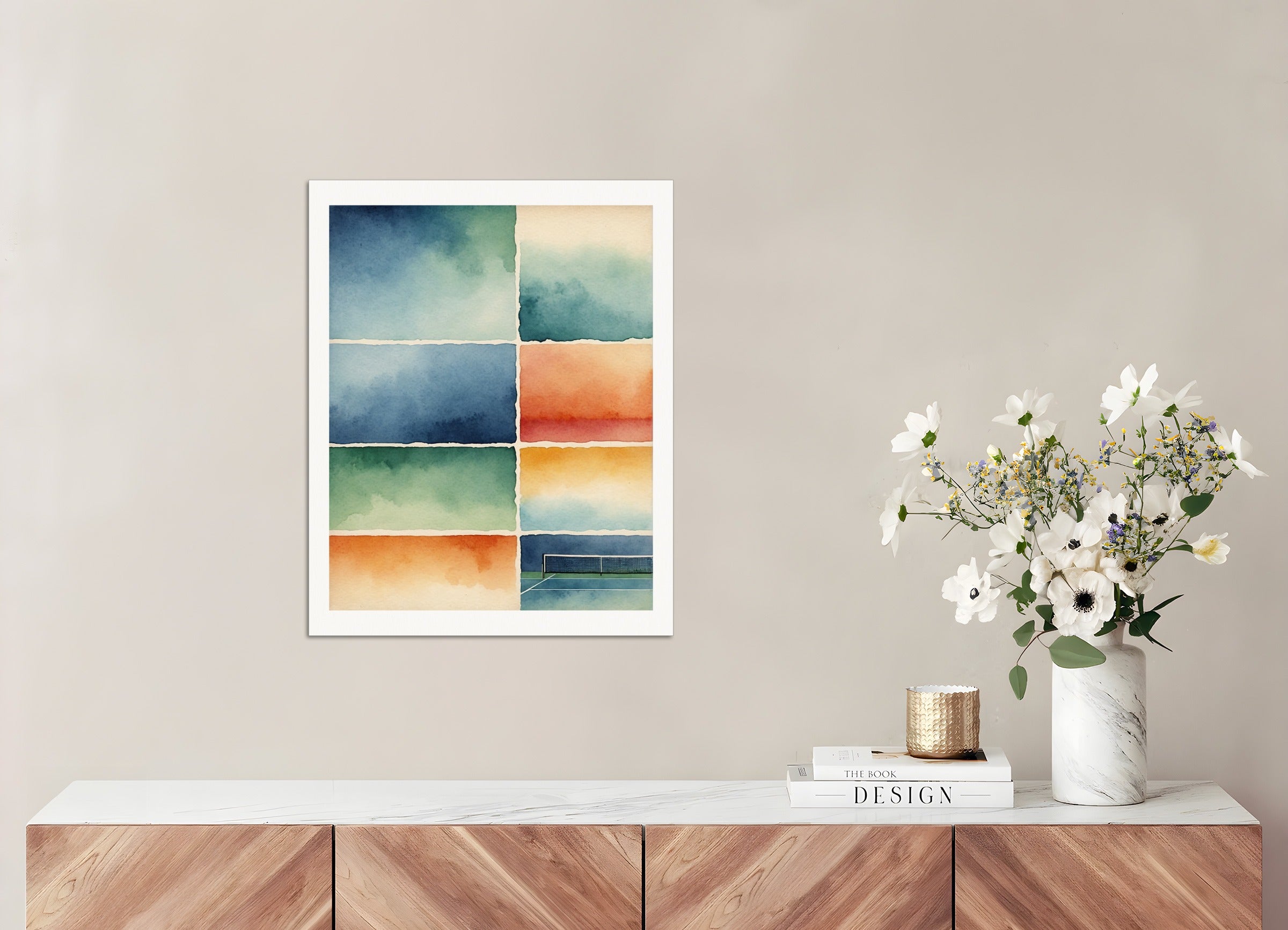 Poster: Abstract watercolor on color gradients,