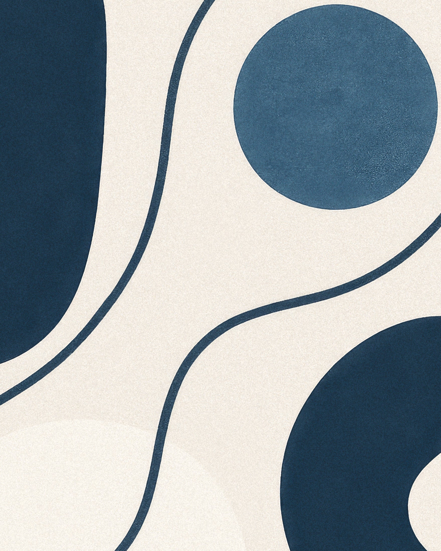 Inflections 01 – moderne abstracte lijntekening in blauw Poster