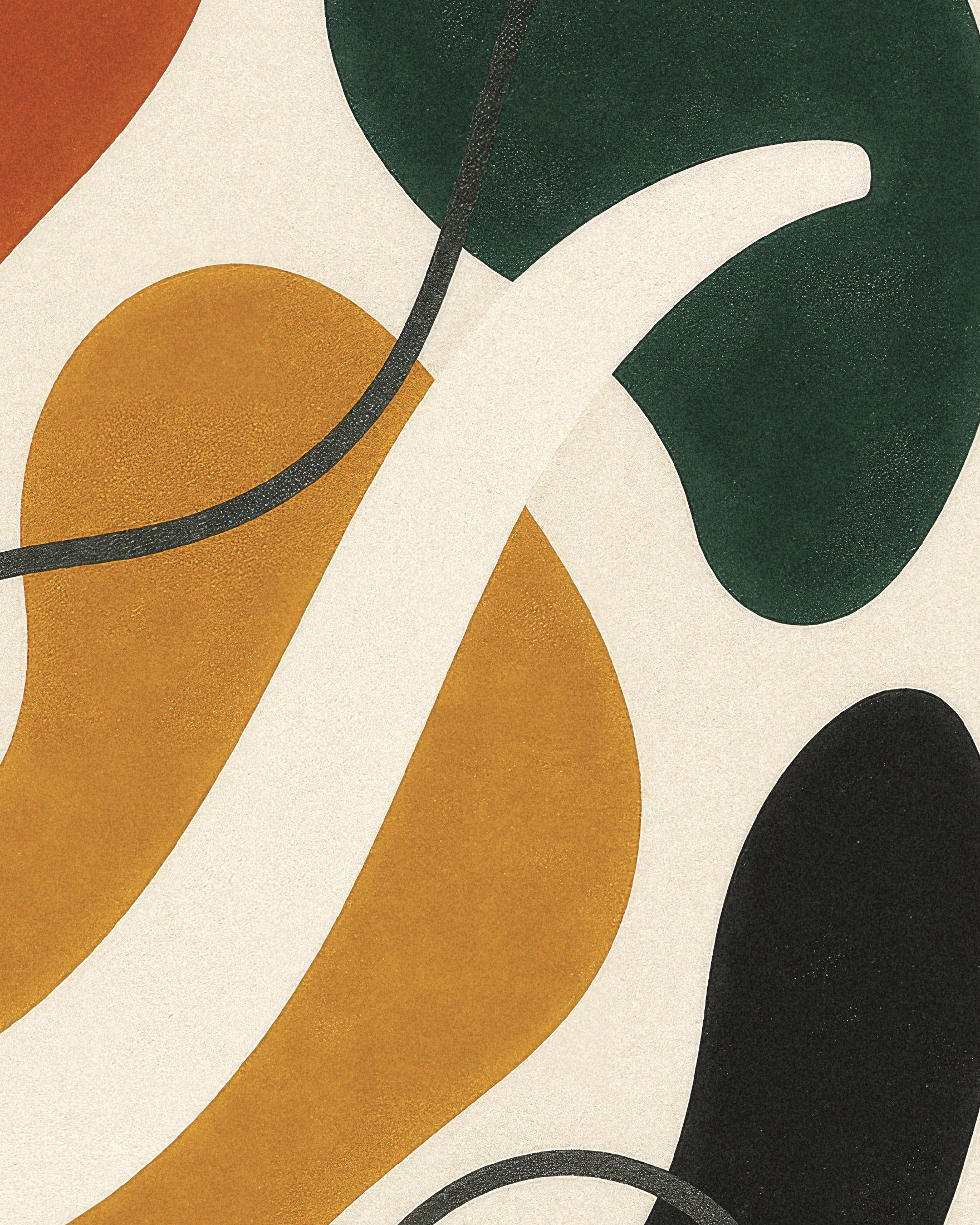 Inflections 02 – kleurrijke abstracte poster met organische vormen