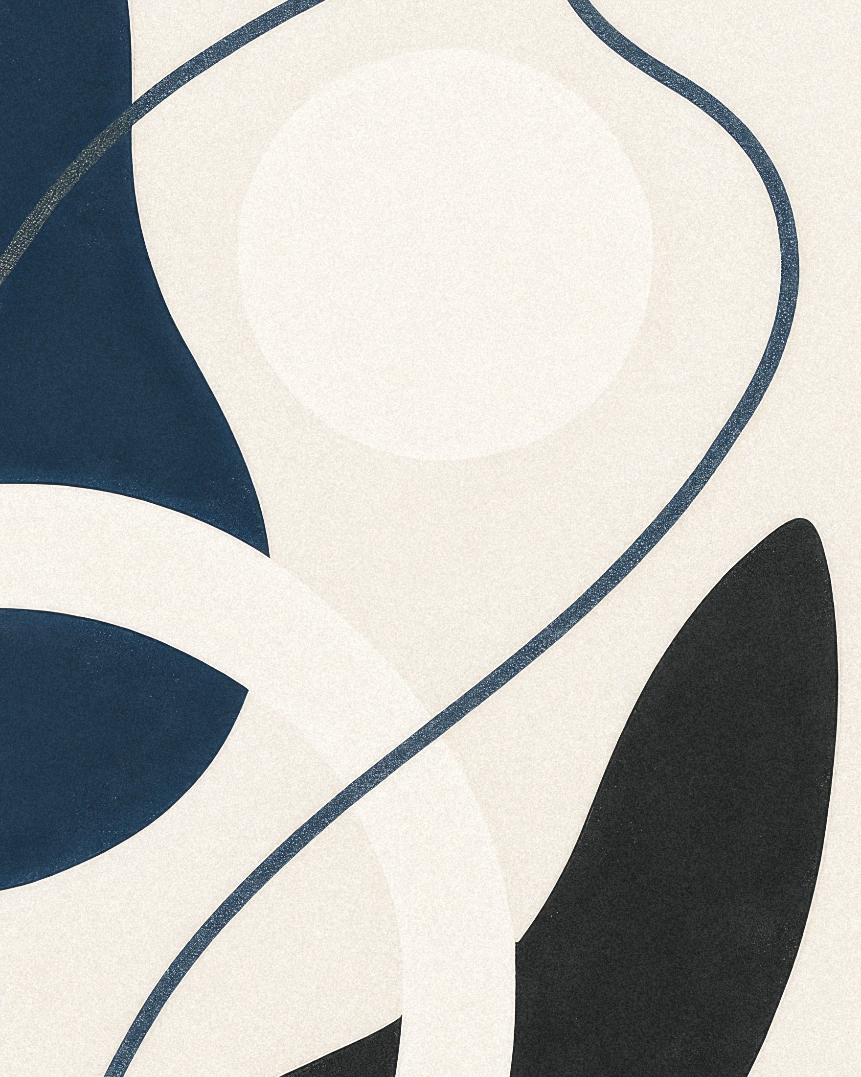 Inflections 04 – abstracte poster met krommen en contrast