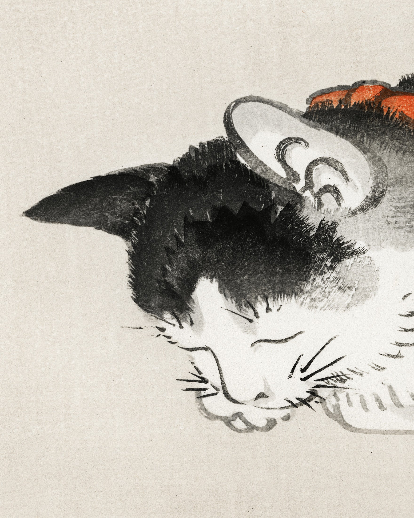 Slapende kat, Kōno Bairei Poster