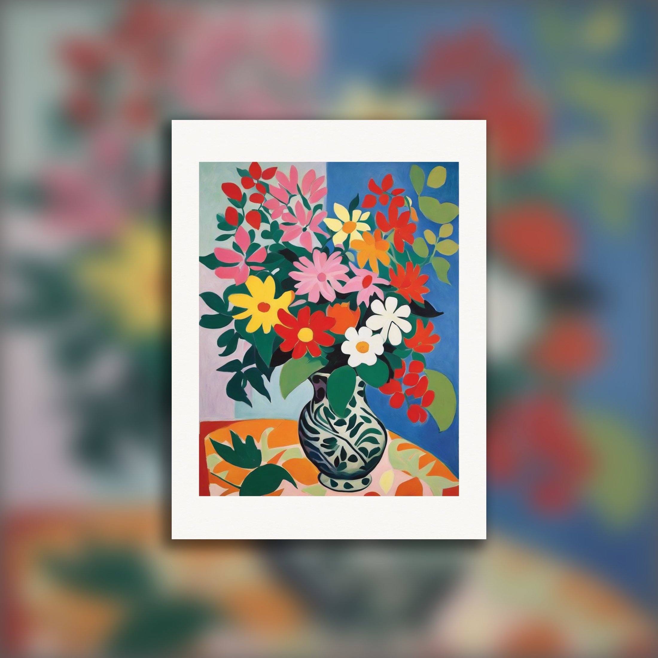 Expressieve en abstracte vormen, decoratieve gevoeligheid, Bloemen - Poster