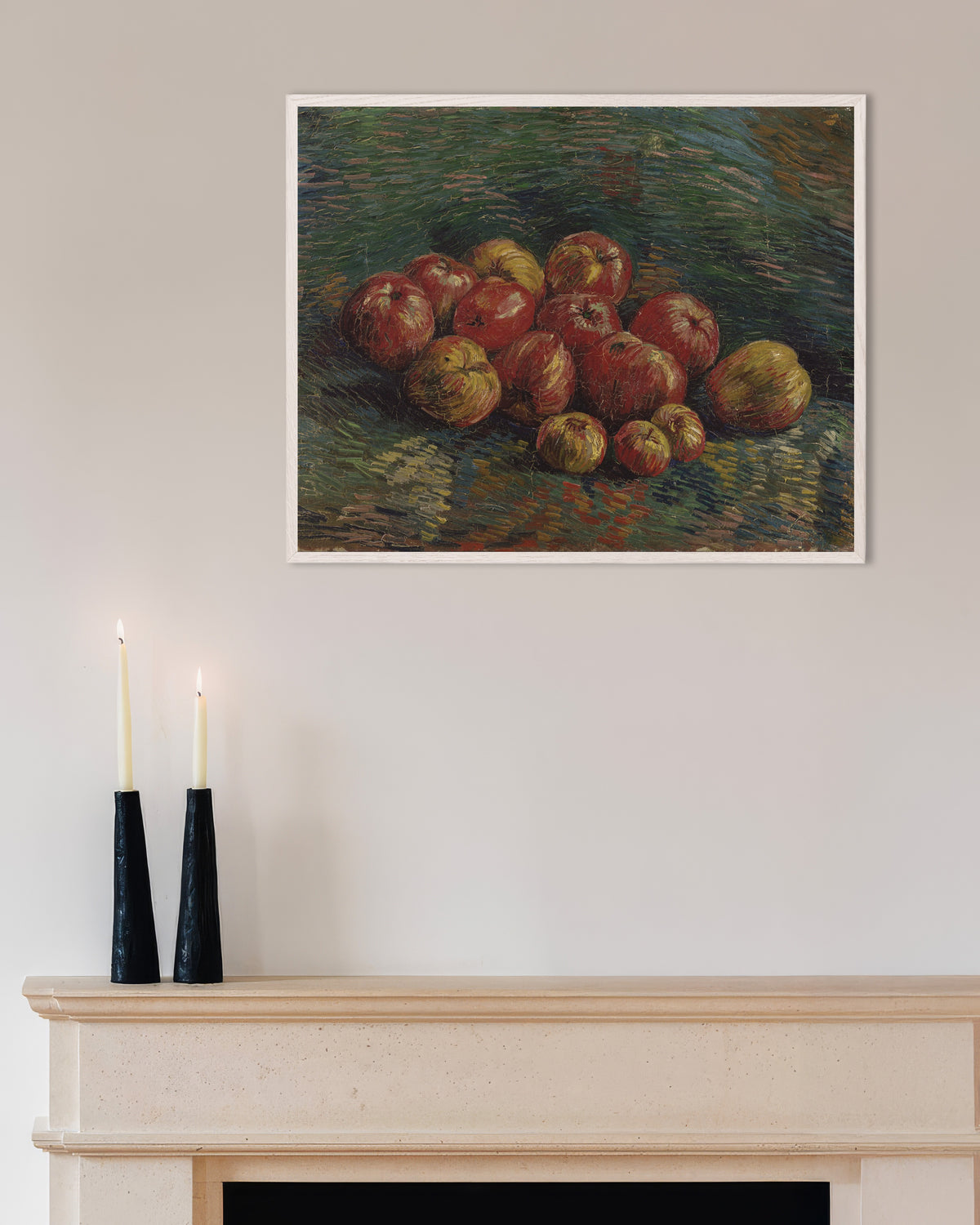 Poster van Appels (1887) van Vincent van Gogh, met witte houten lijst