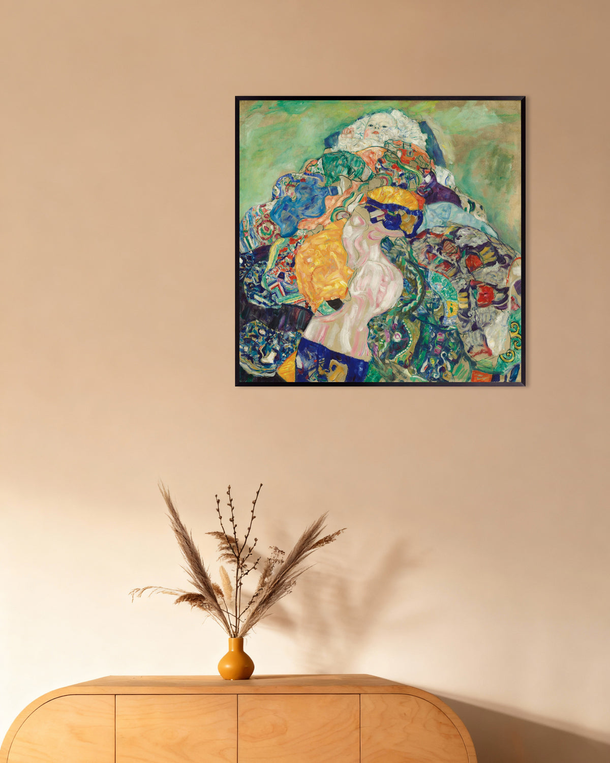 Affiche Bébé (Berceau) (1917–1918) de Gustav Klimt, avec un cadre en métal