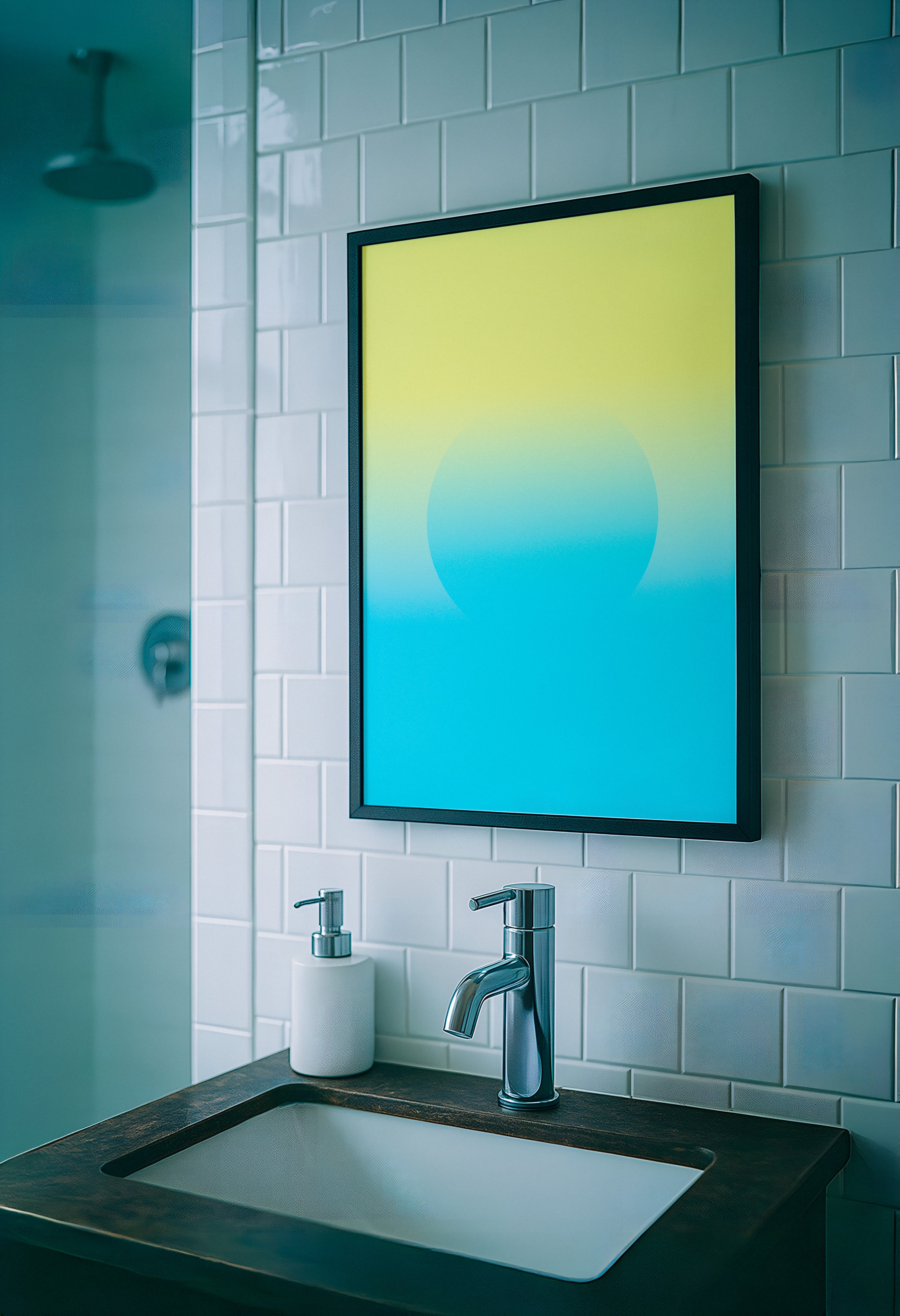 Stilte is Goud en Blauw - Abstracte Verloop Poster