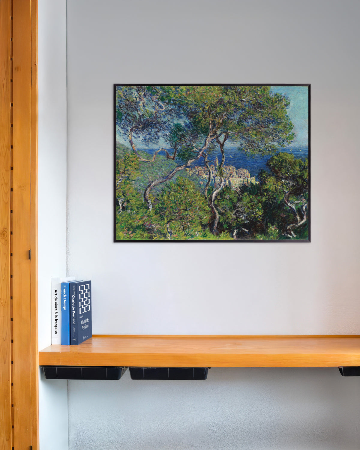 Poster Bordighera (1884) van Claude Monet met metalen lijst