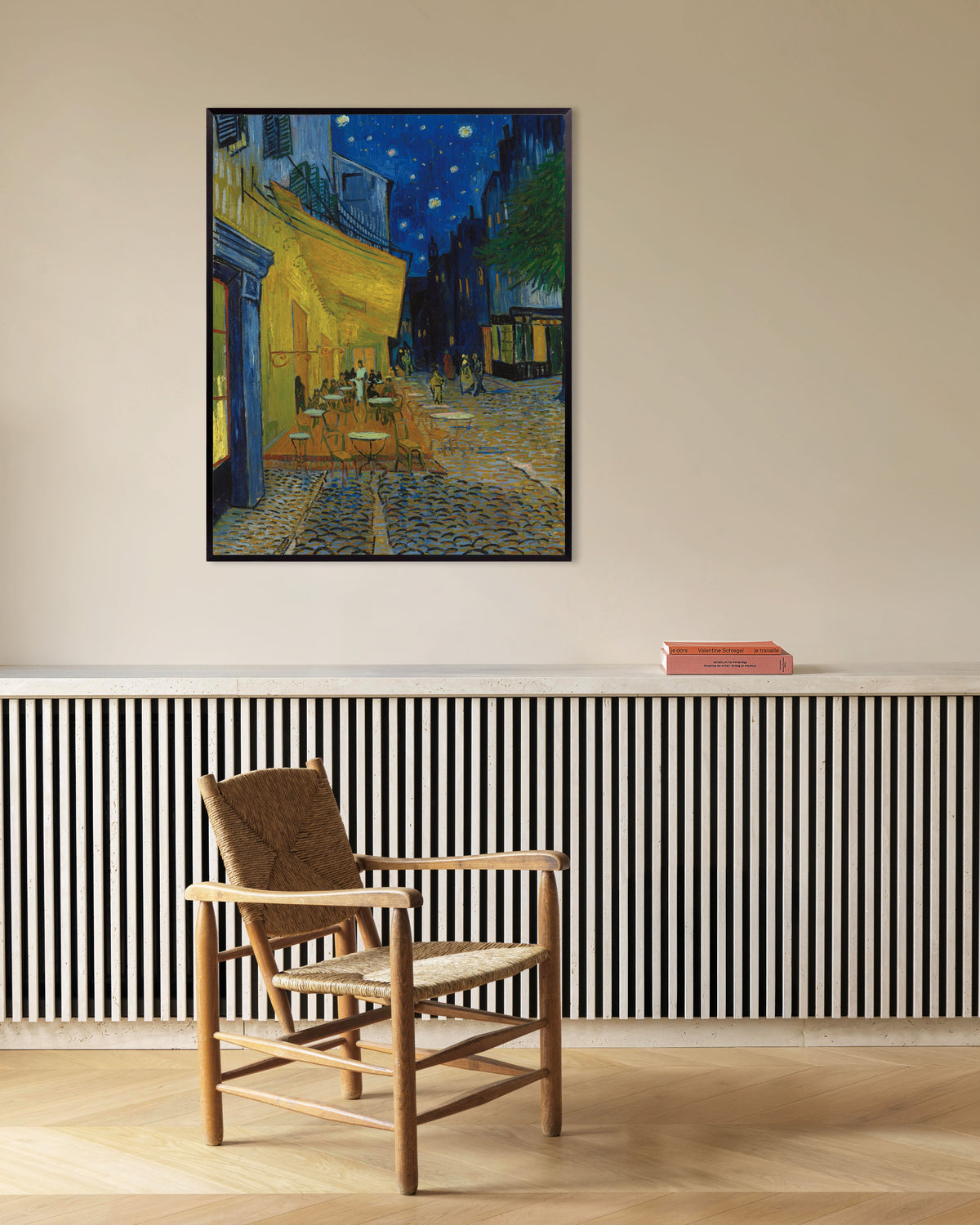 Affiche « Terrasse du café le soir » (1888) de Vincent van Gogh, avec cadre en métal