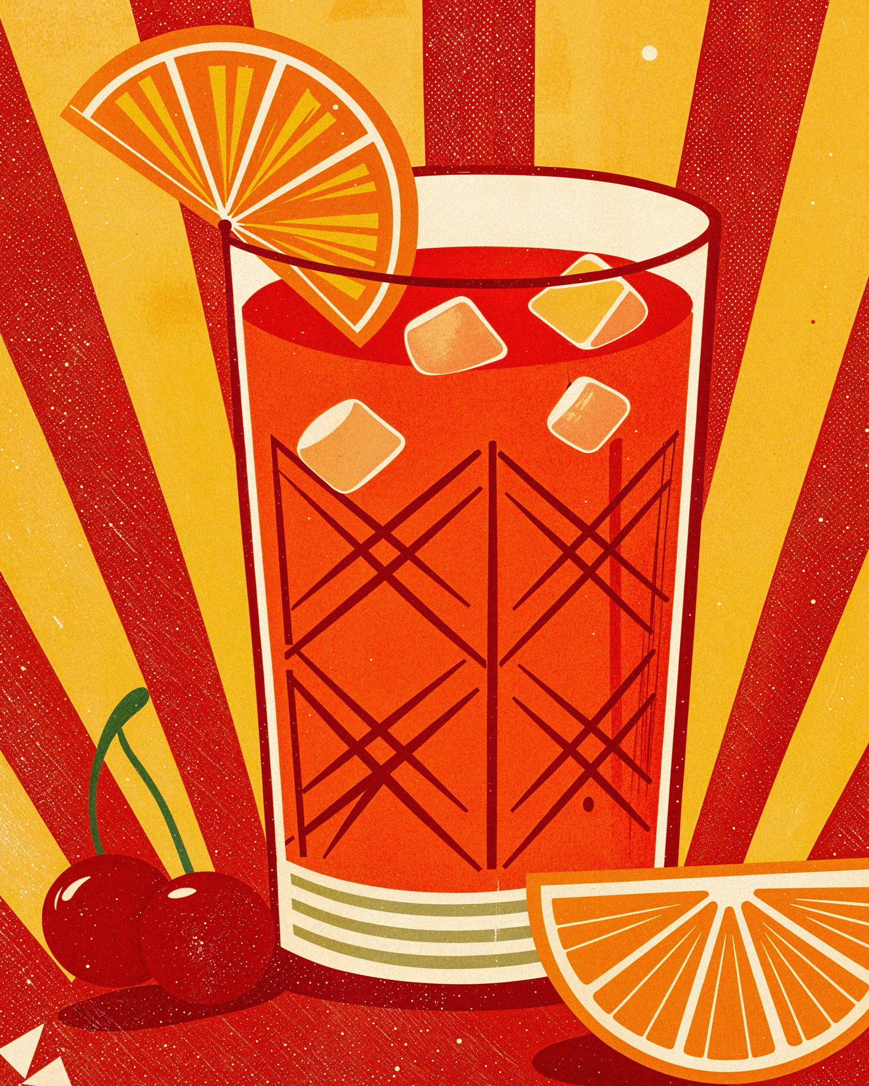 Campari Cocktail Poster - Retro Italiaanse Aperitief