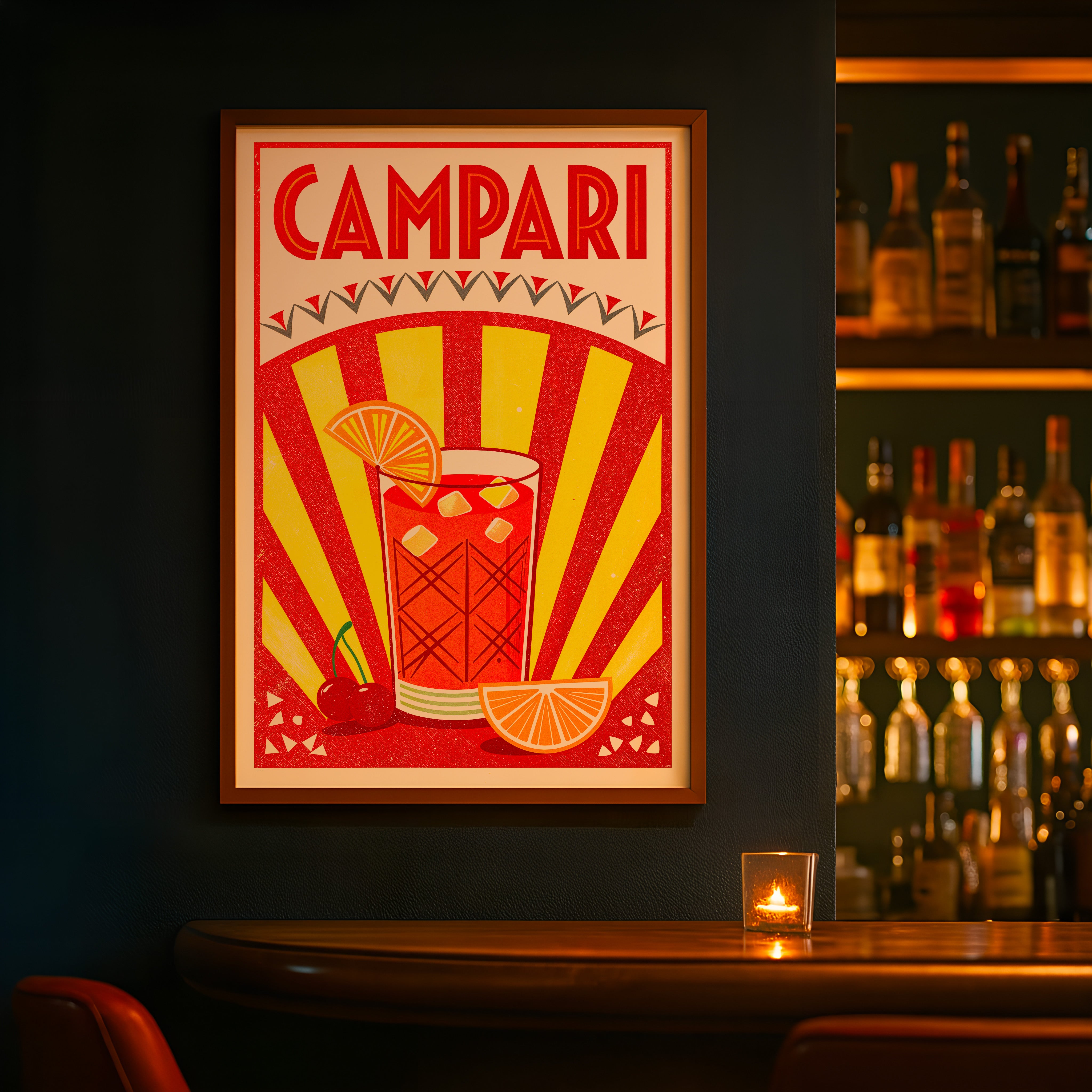 Campari Cocktail Poster - Retro Italiaanse Aperitief