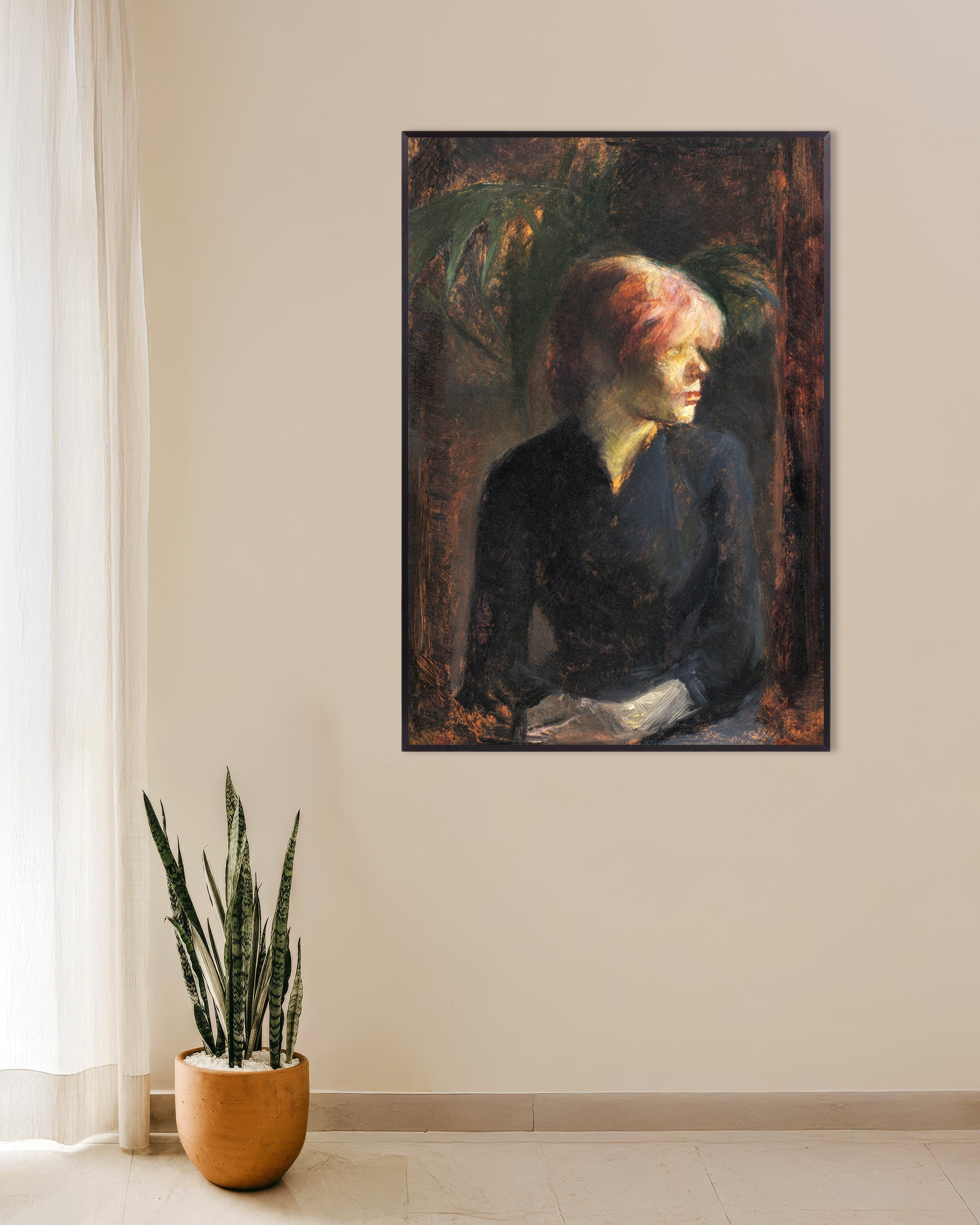 Poster of Carmen Gaudin (1885) by Henri de Toulouse-Lautrec, with metal frame