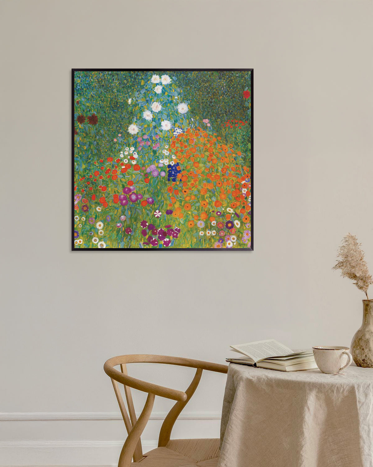 Affiche Jardin paysan (1905–1907) de Gustav Klimt, avec un cadre en métal