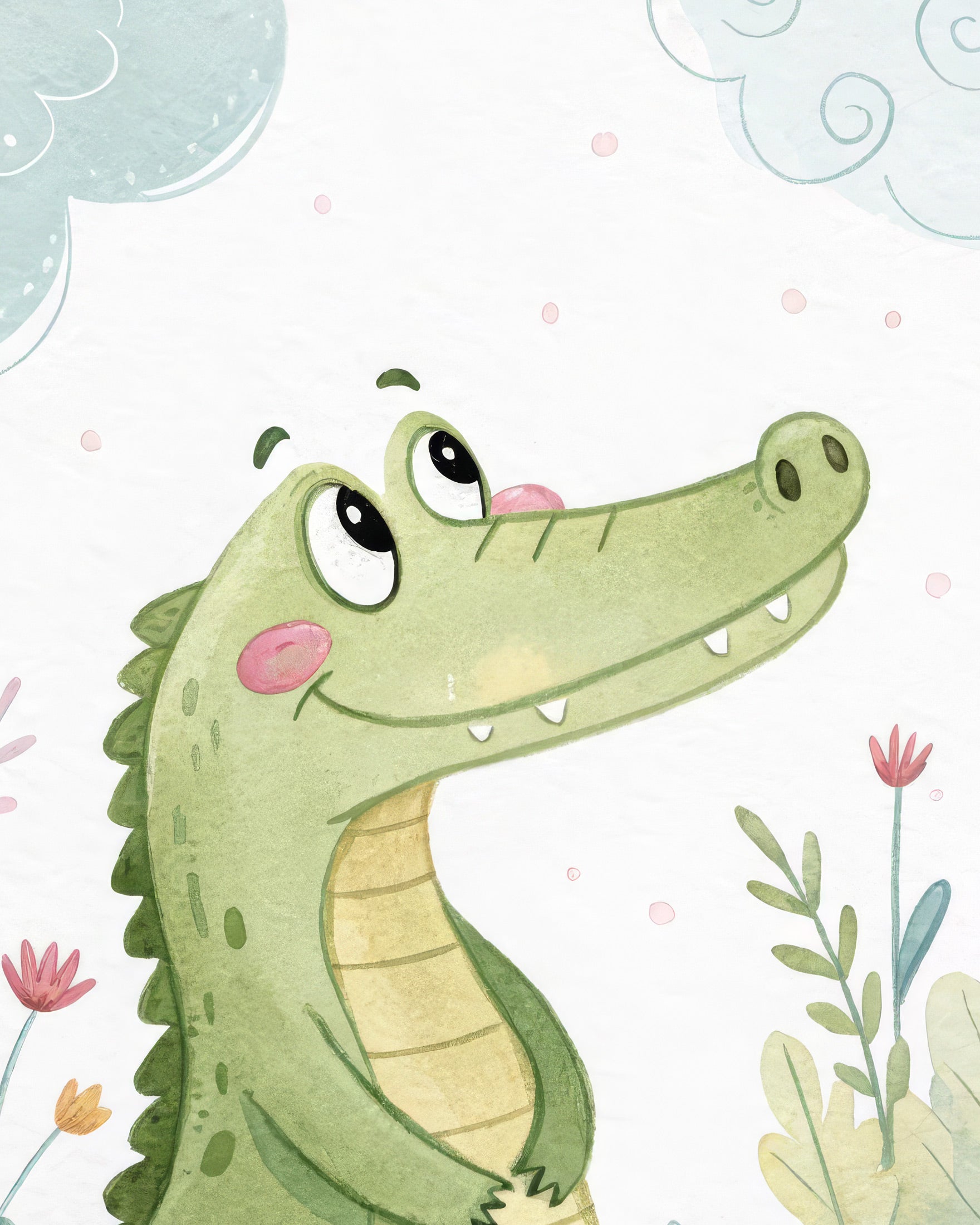 Poster Crocodile - Décoration Murale Safari pour Chambre d'Enfant