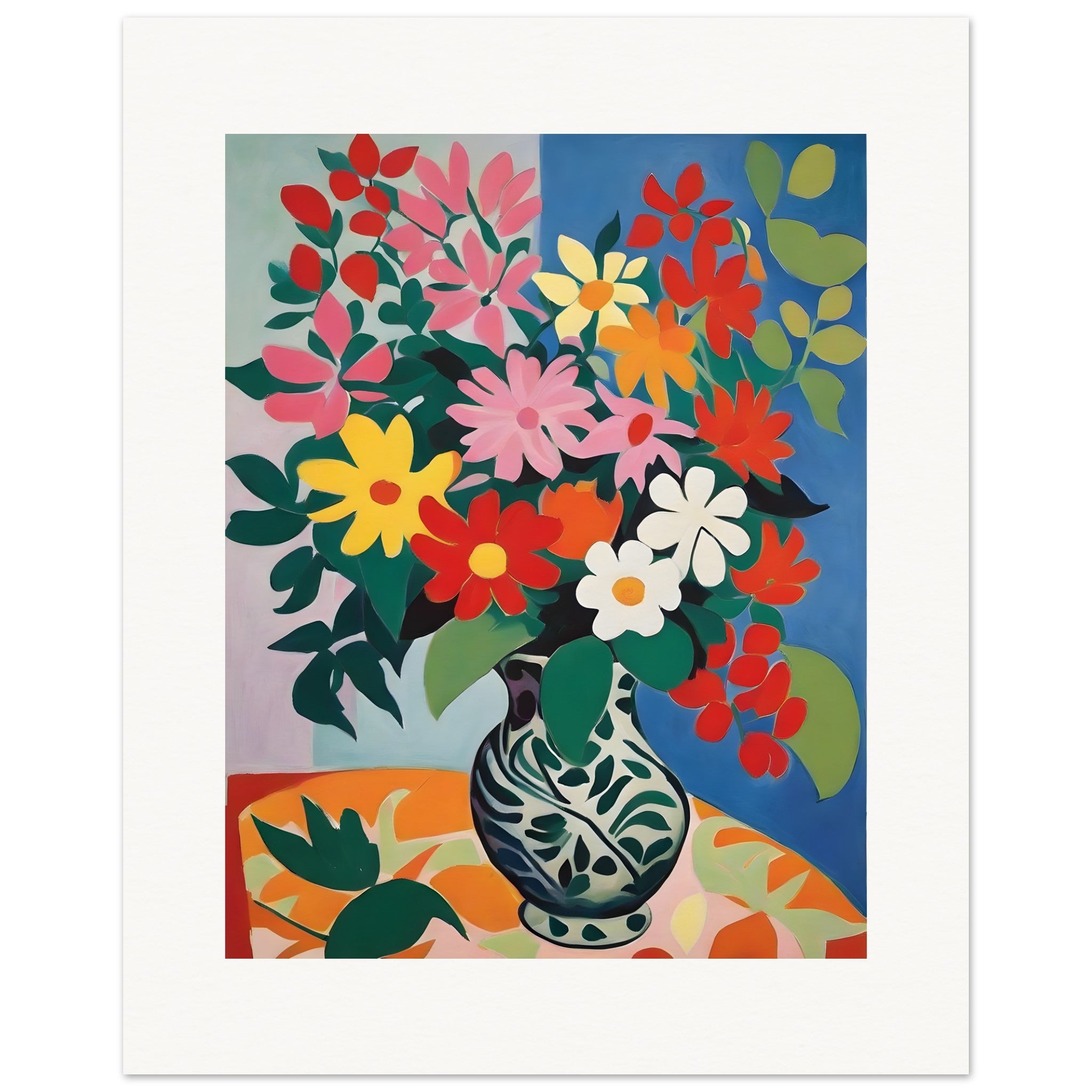 Expressieve en abstracte vormen, decoratieve gevoeligheid, Bloemen - Poster