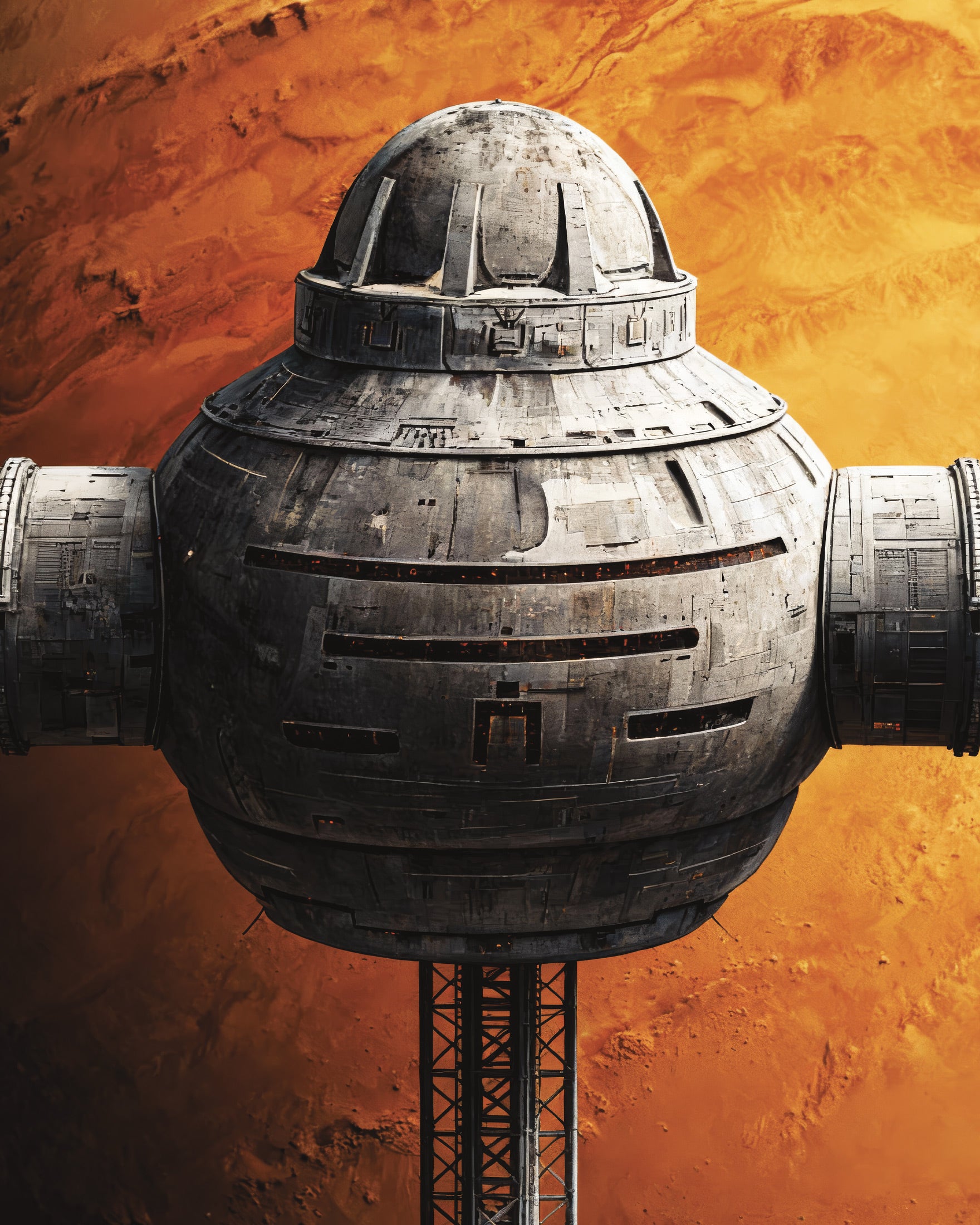 Affiche Station Orbitale, Dune, Impression Artistique Planète Sci-Fi