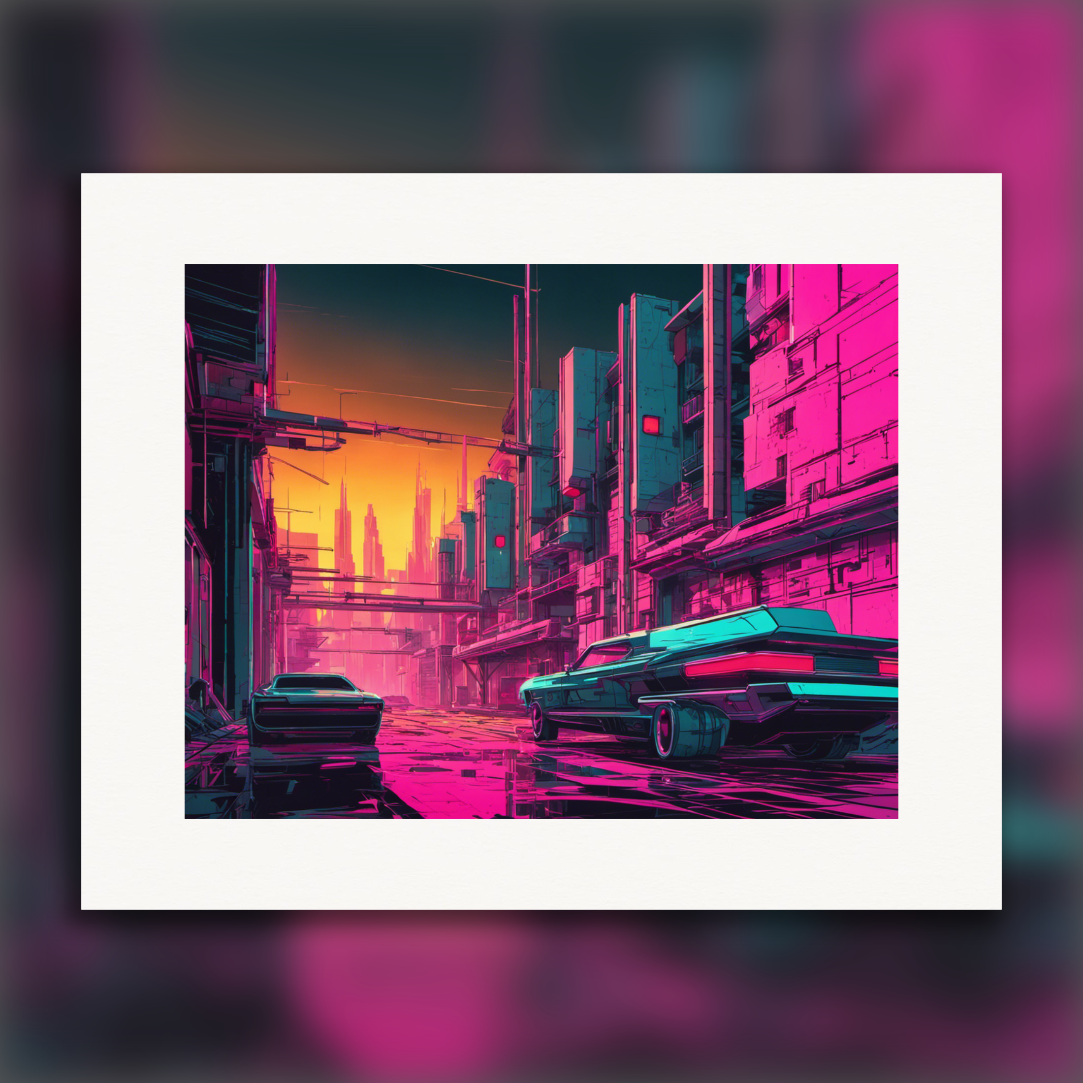 Neon punk, Ville rose - Affiche