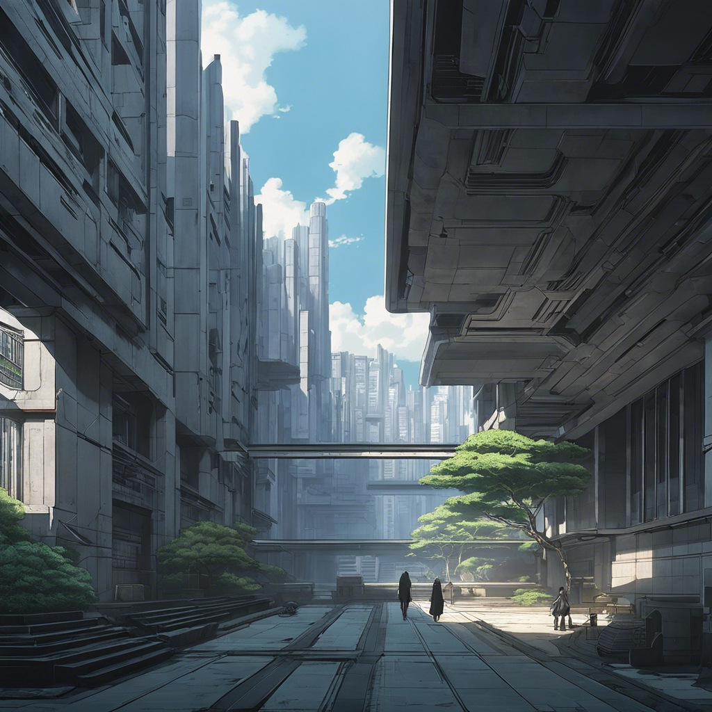 Ghost in the shell, architecture brutaliste - Affiche