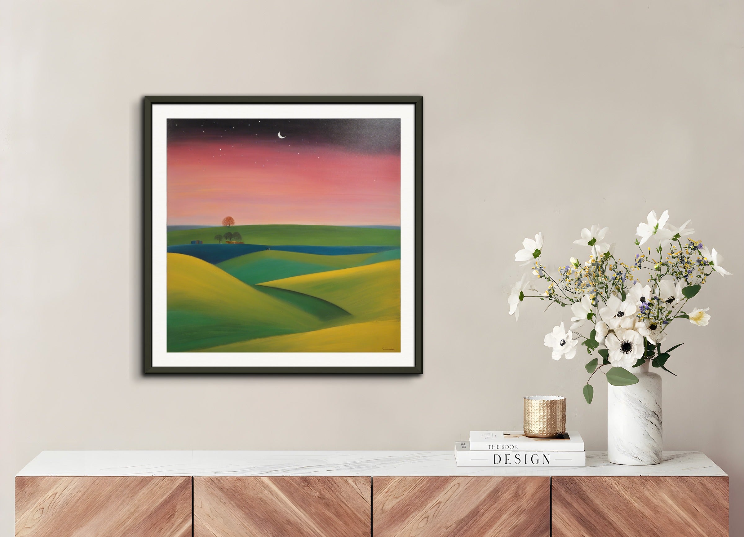 Poster with metal frame: Scottish painting of abstract expressionism,