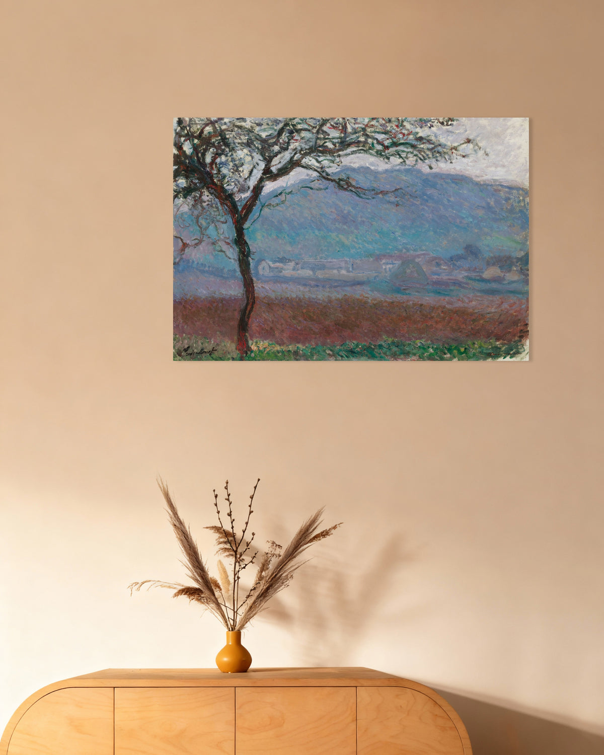 Poster Veld bij Giverny (1887) van Claude Monet