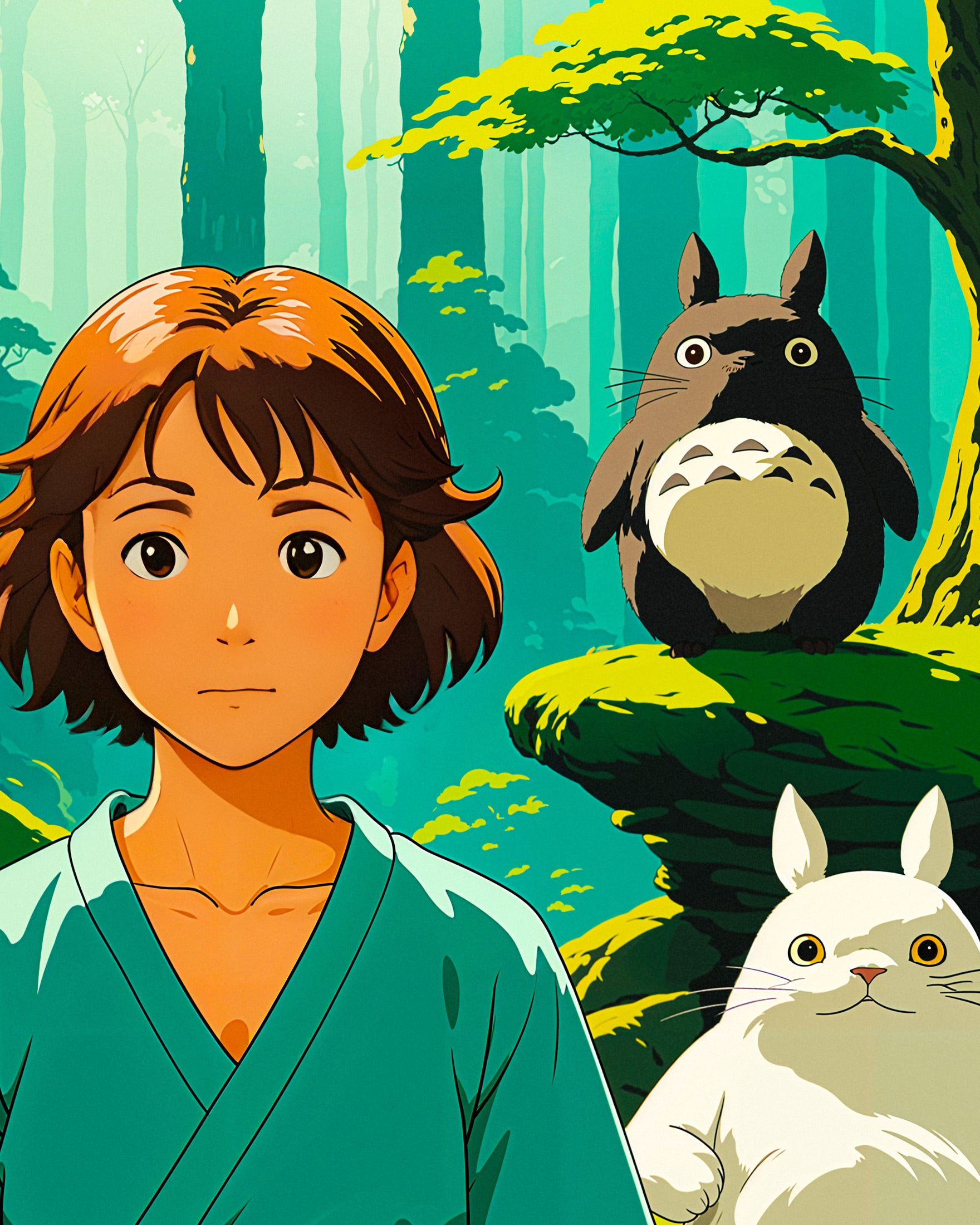 Poster Ghibli, Totoro et Yoga