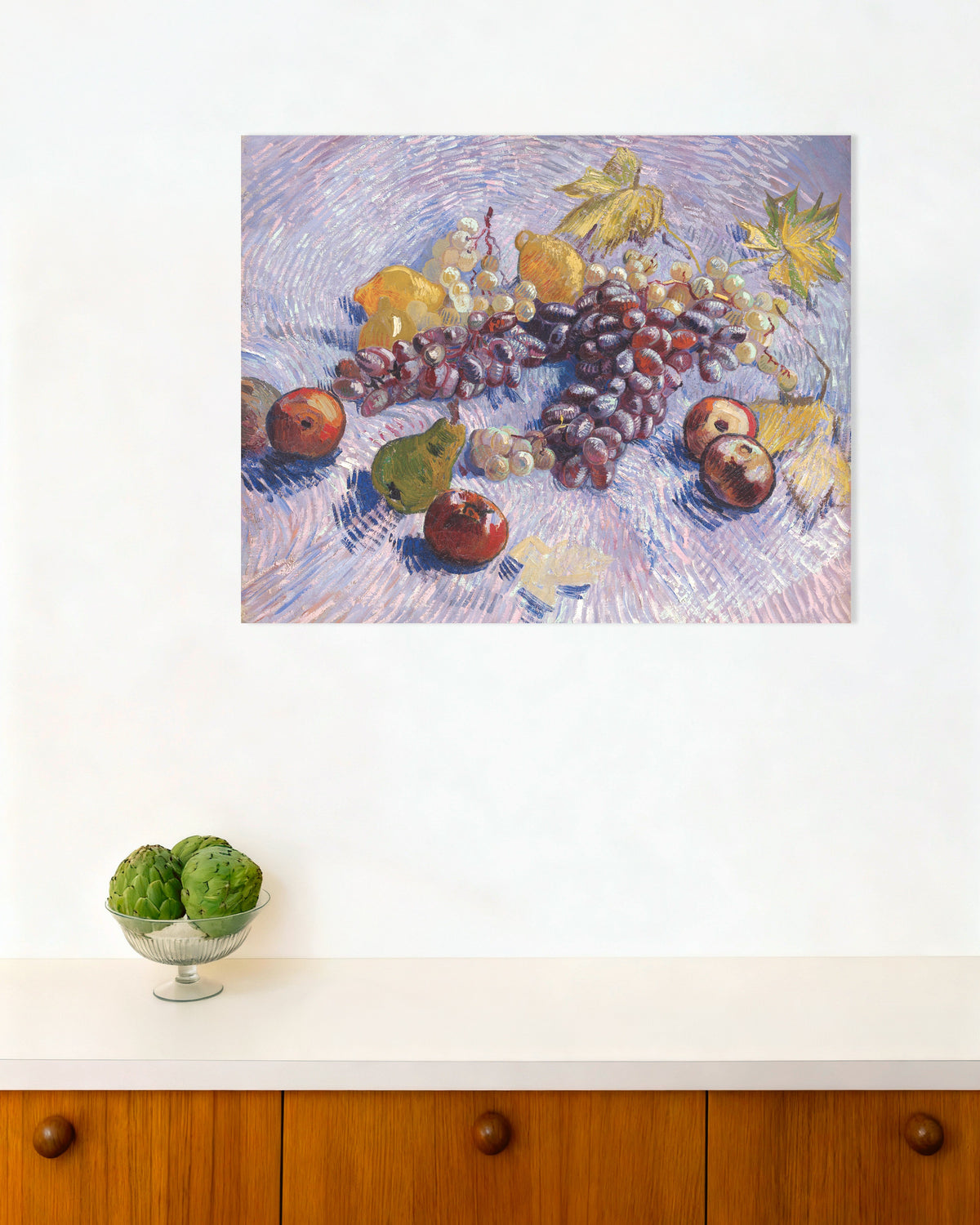 Poster van Druiven, citroenen, peren en appels (1887) van Vincent van Gogh