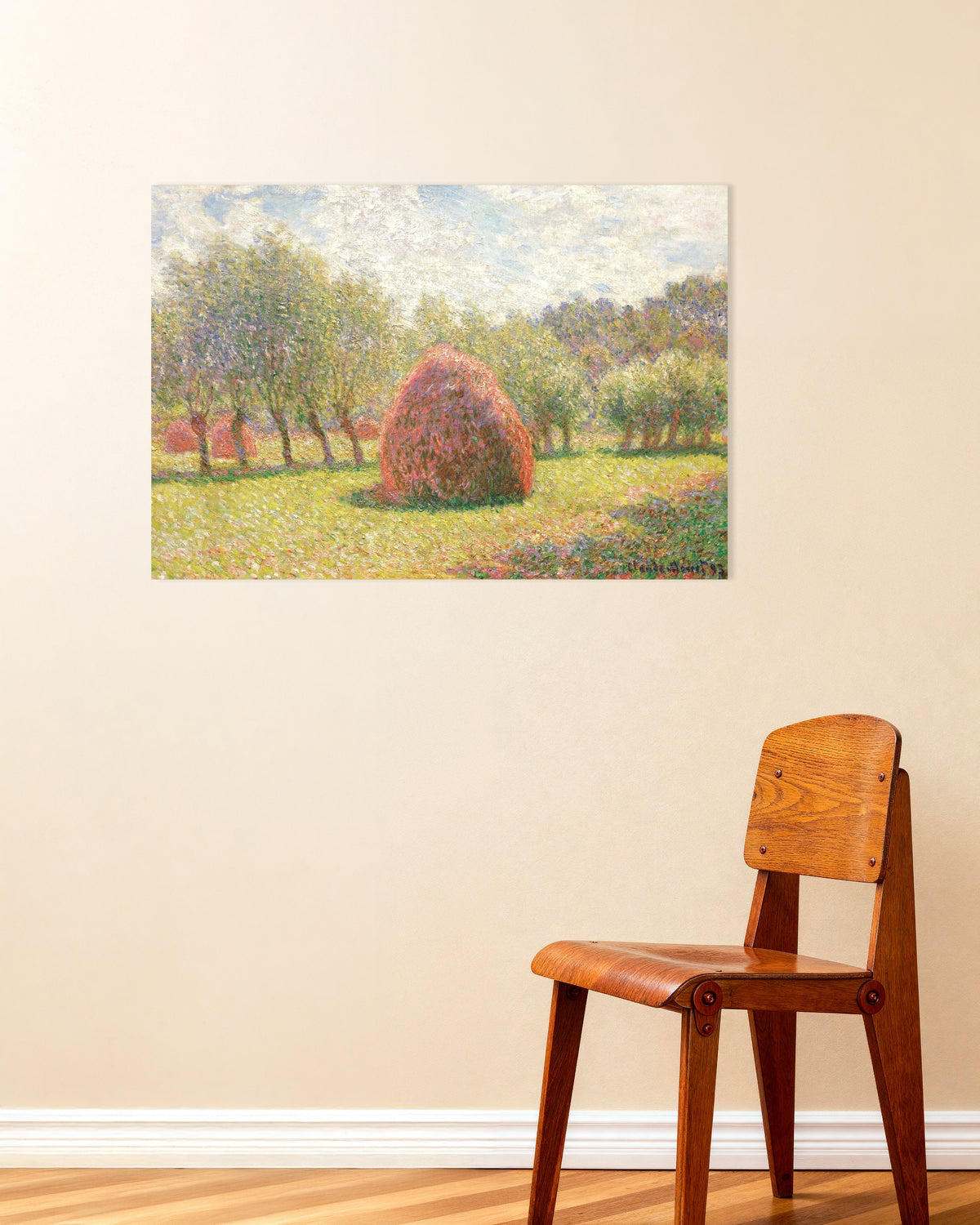 Poster Hooibergen in Giverny (1893) van Claude Monet
