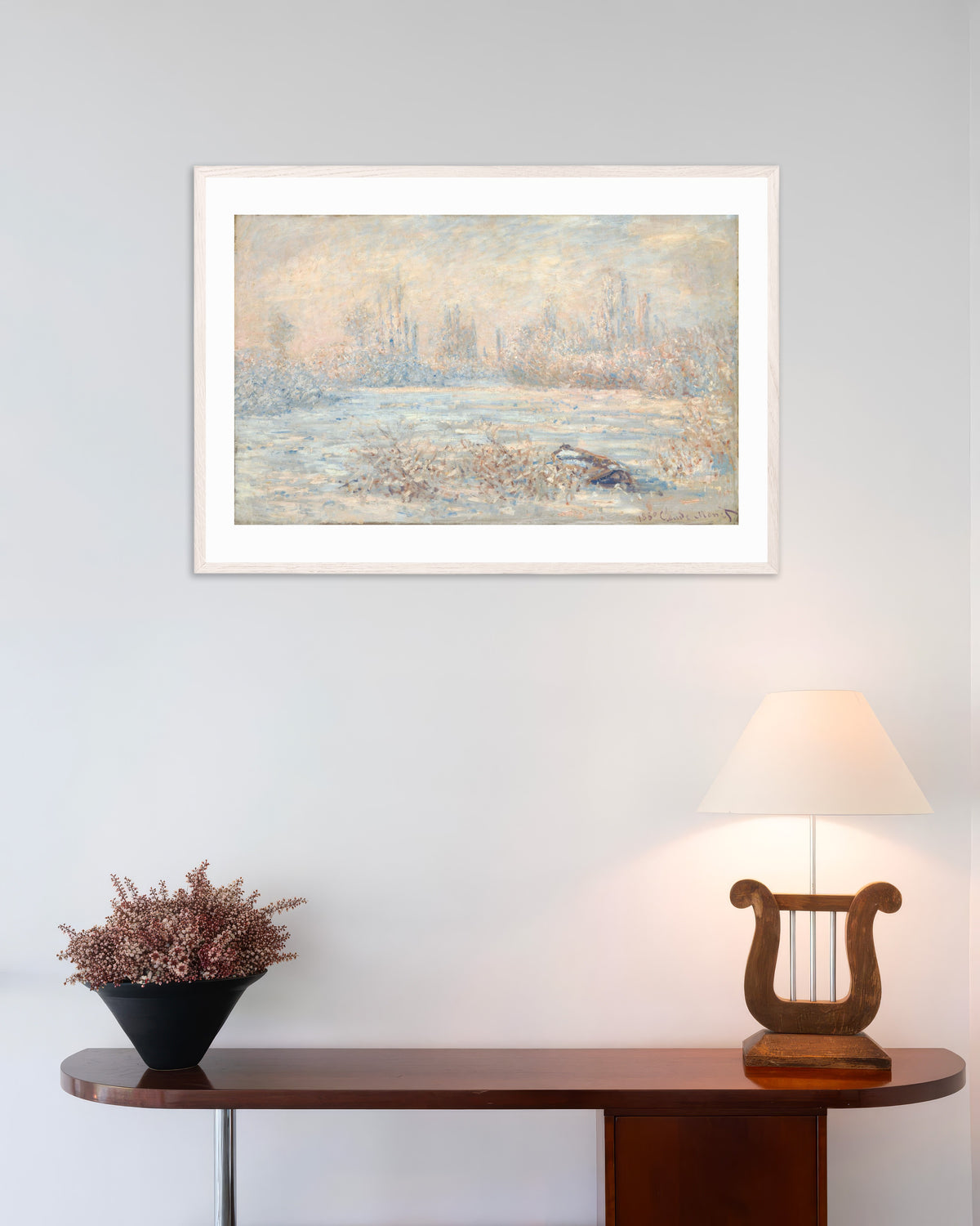 Poster Rijp (1880) van Claude Monet met witte houten lijst