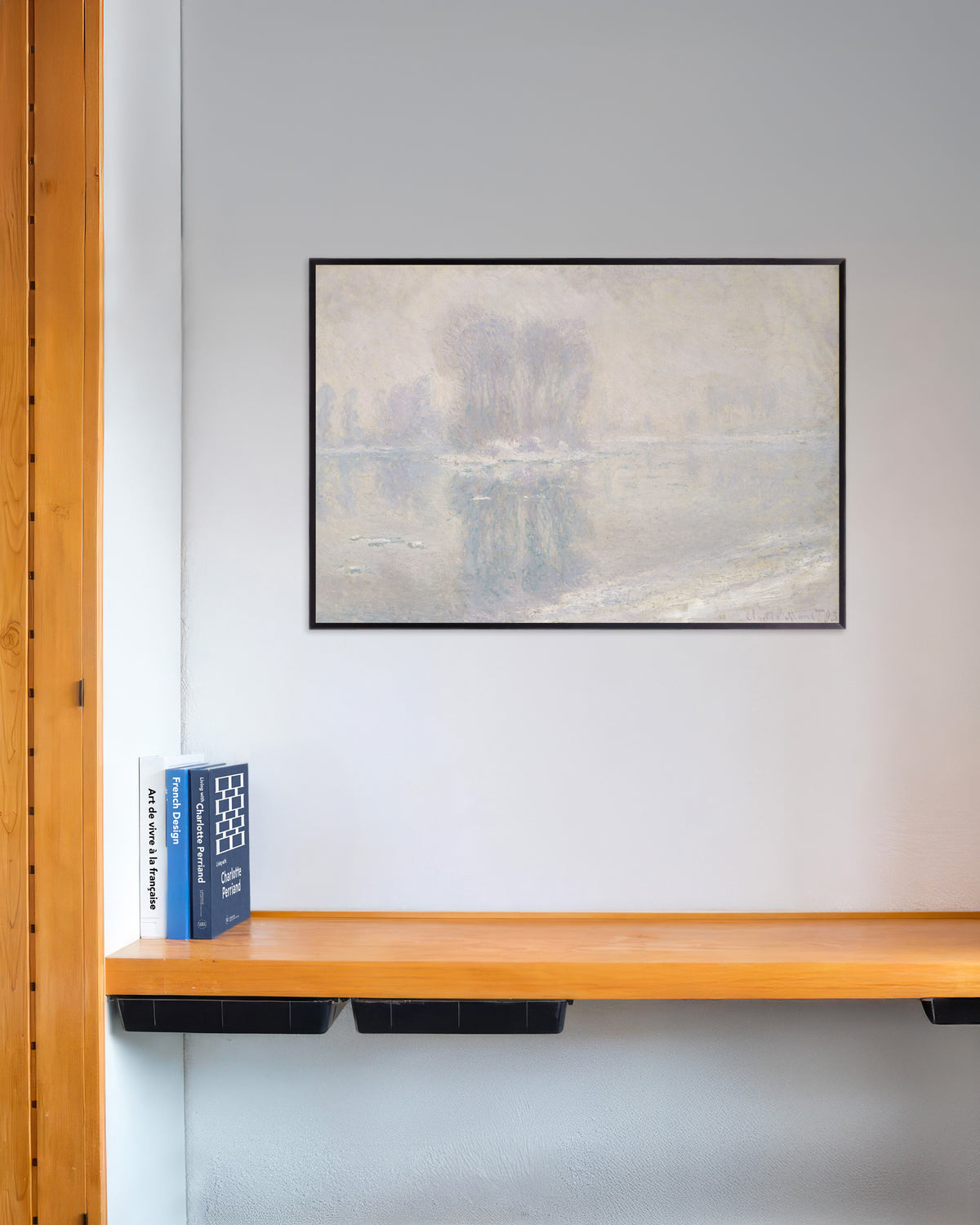 Poster IJsschotsen (1893) van Claude Monet met metalen lijst