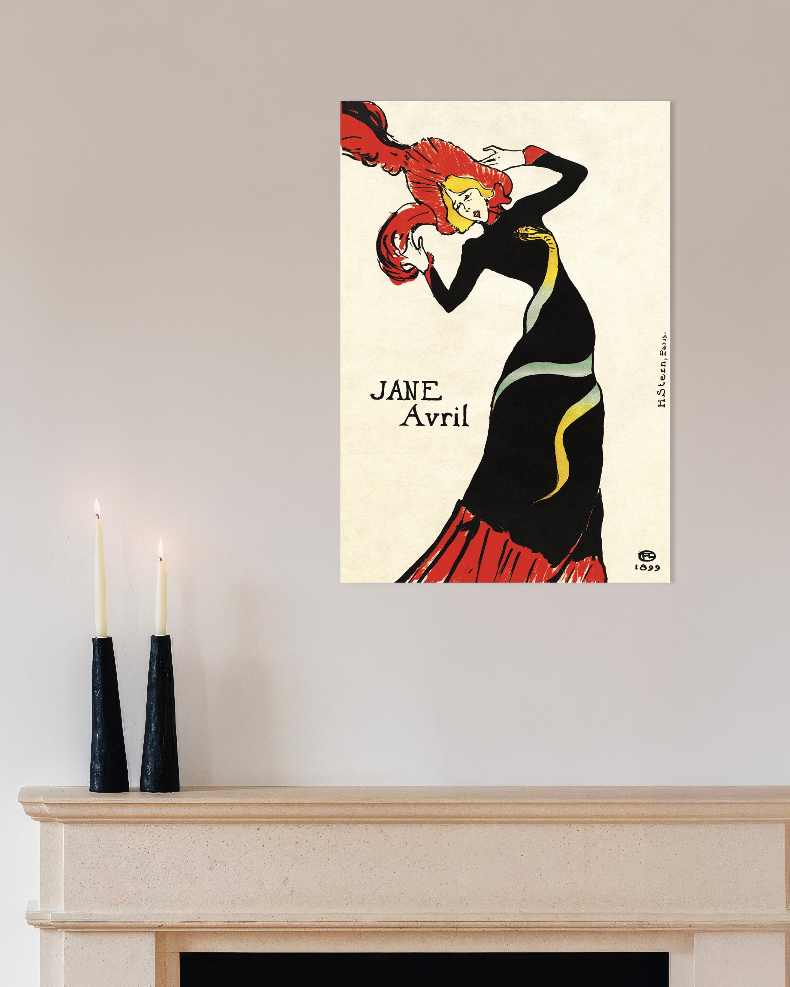 Poster of Jane Avril (1899) by Henri de Toulouse-Lautrec Poster