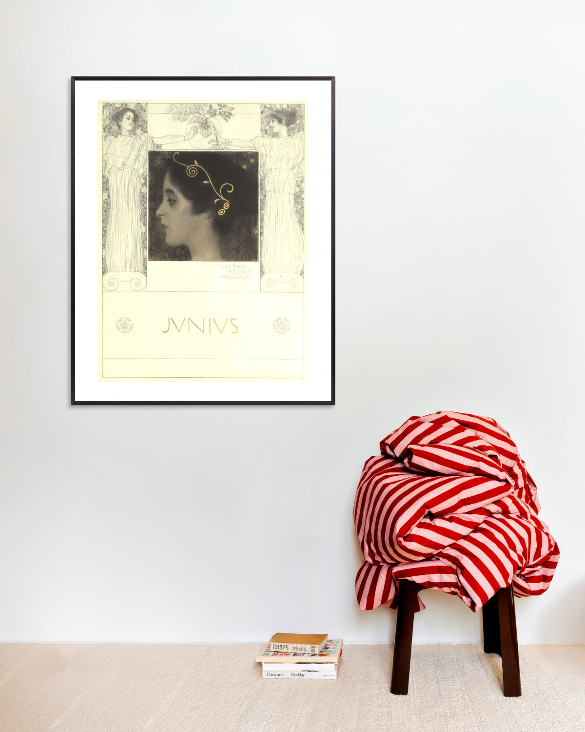 Affiche Junius (1896) de Gustav Klimt, avec un cadre en métal