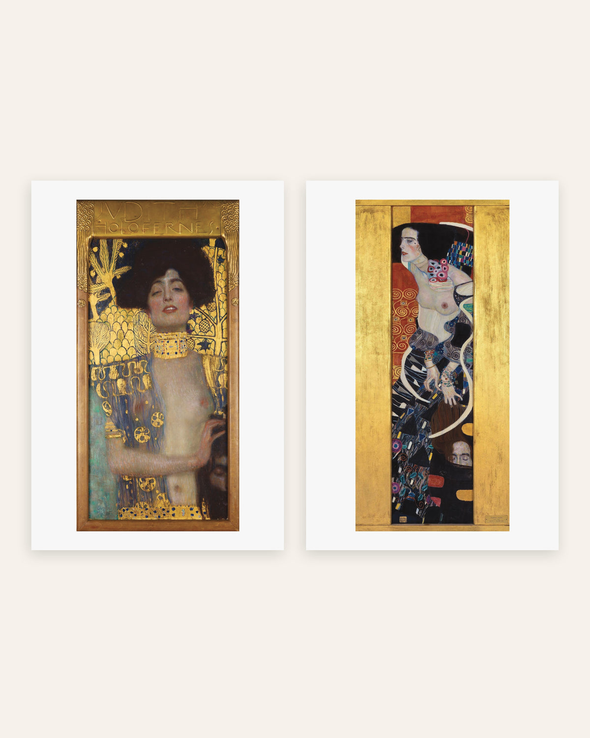 Affiches Klimt, lot de 2 : Judith I et Judith II, sans cadre
