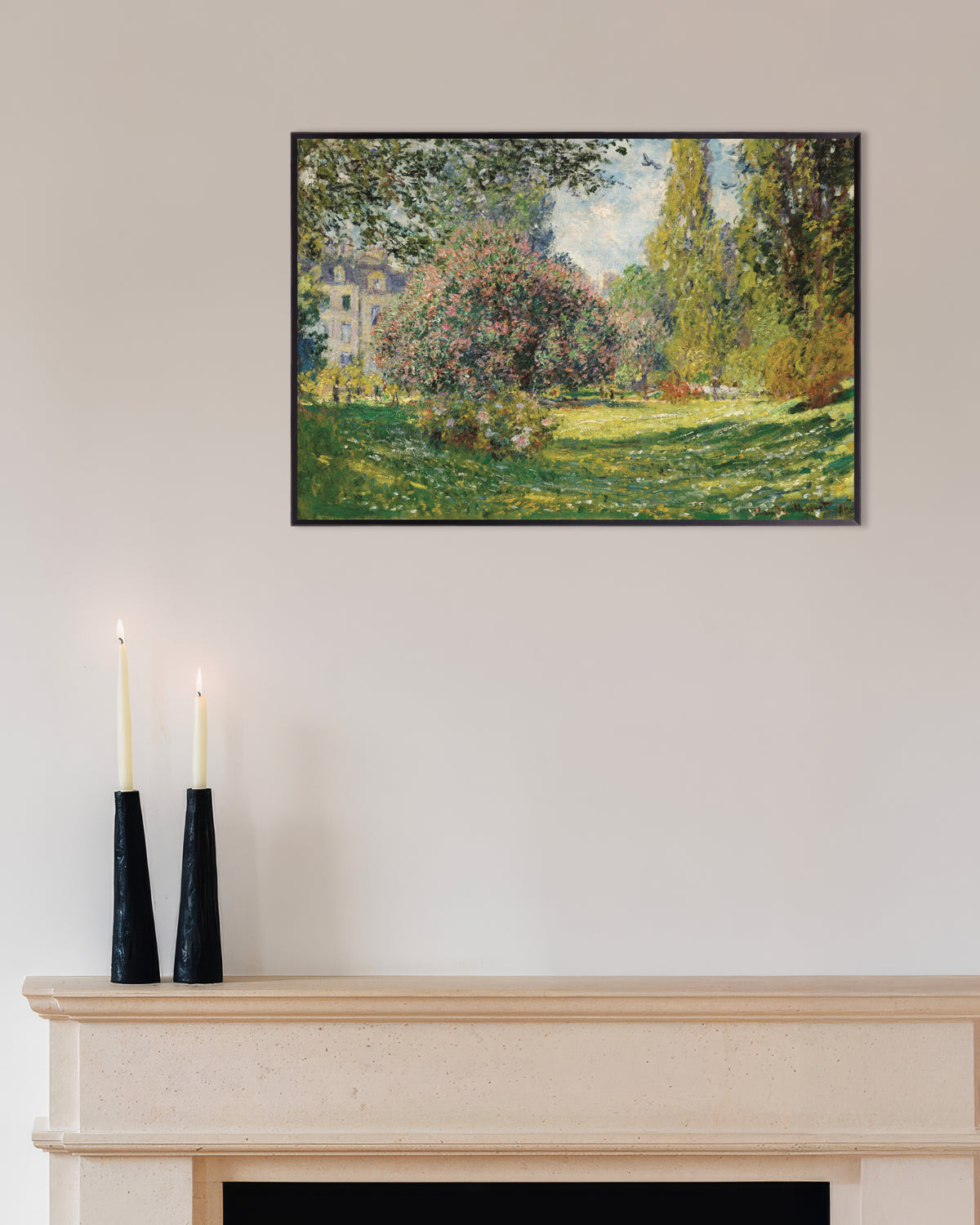 Poster Landschap, het Parc Monceau (1876) van Claude Monet met metalen lijst