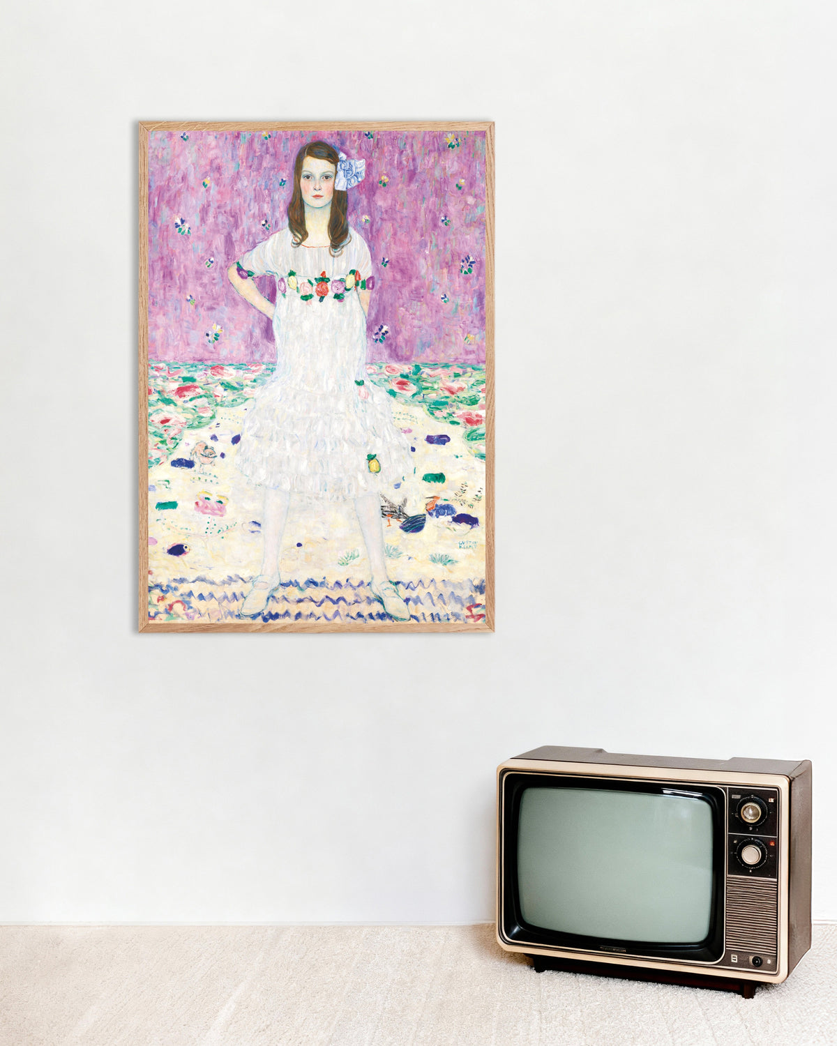 Poster Mäda Primavesi (1912–1913) van Gustav Klimt met naturel houten lijst