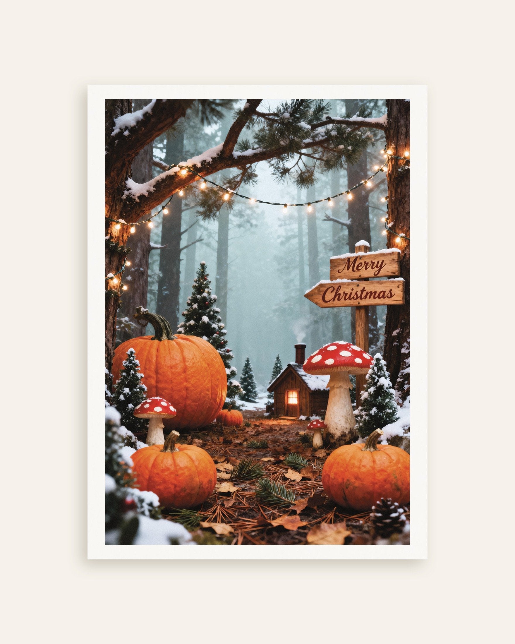 Poster of Merry Christmas forest path poster, thumbnail