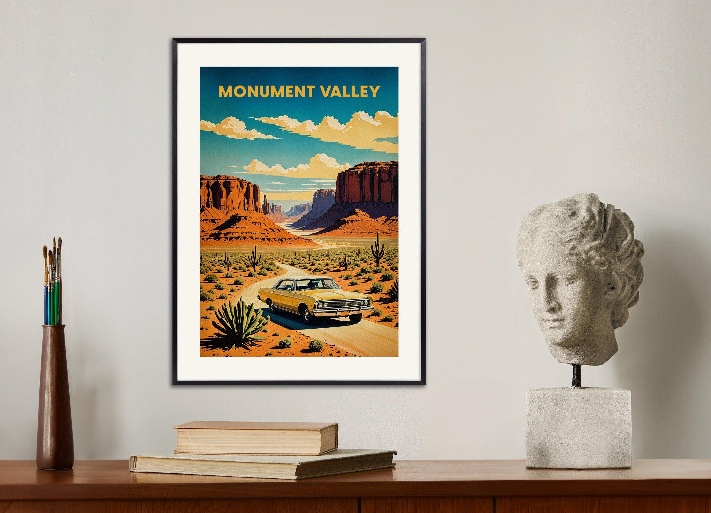 Poster of Monument Valley poster, with metal frame