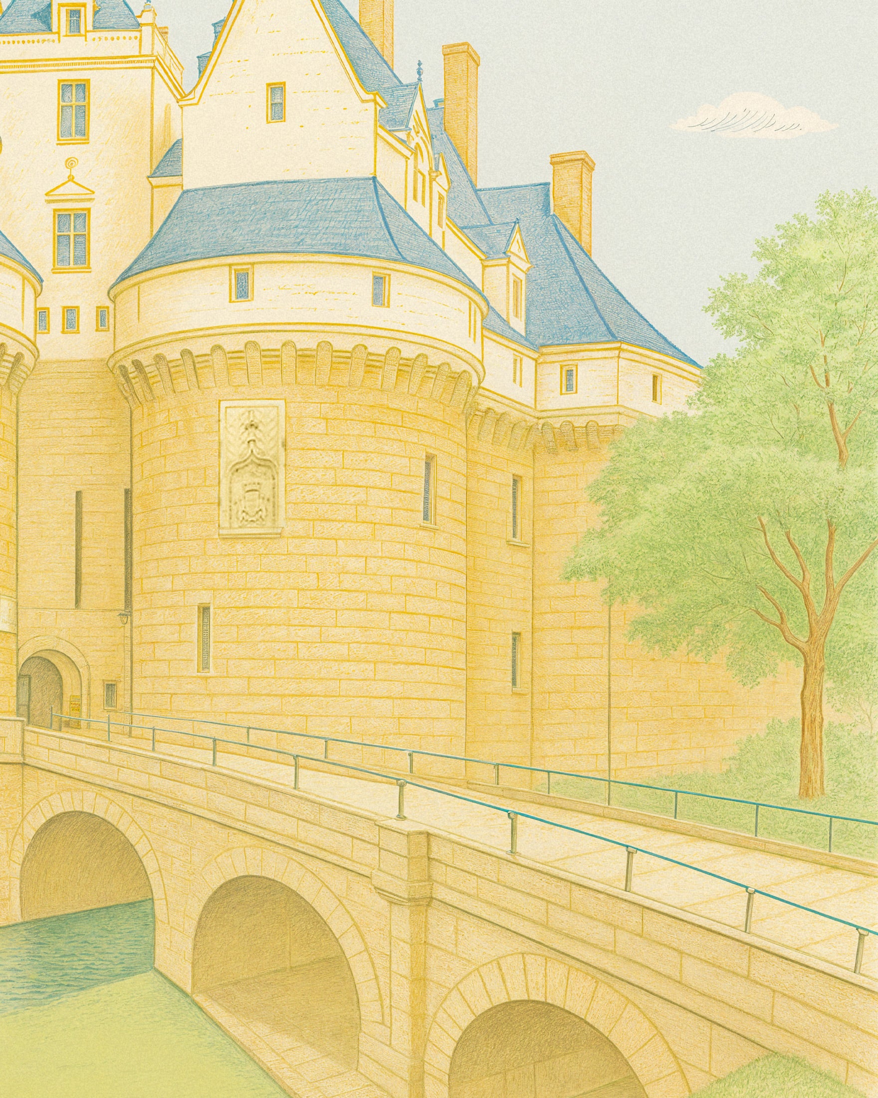 Stad Nantes (Frankrijk) – Château des Ducs de Bretagne - Poster