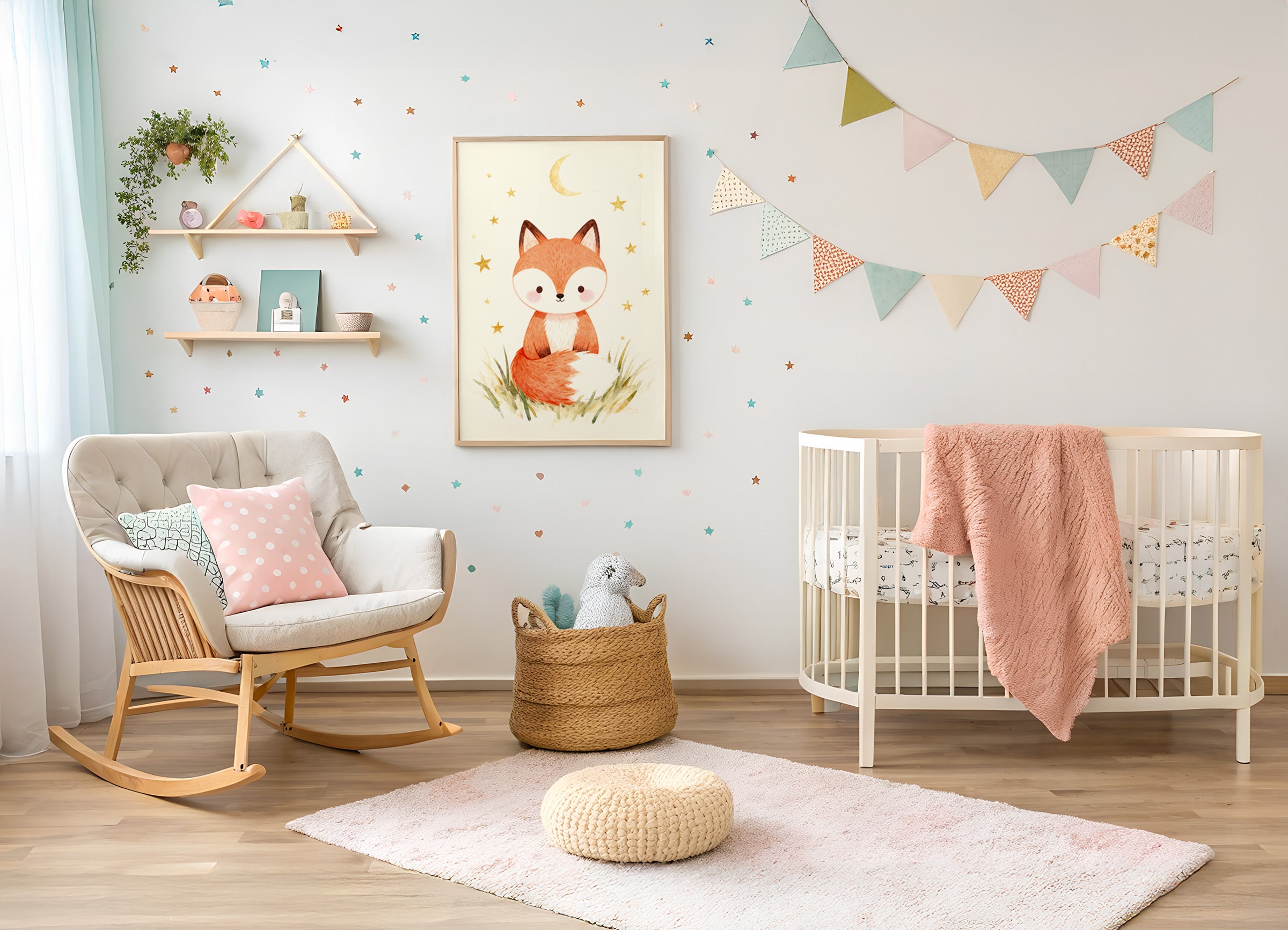 Vos Poster - Bosrijke Kinderkamer Muurdecoratie