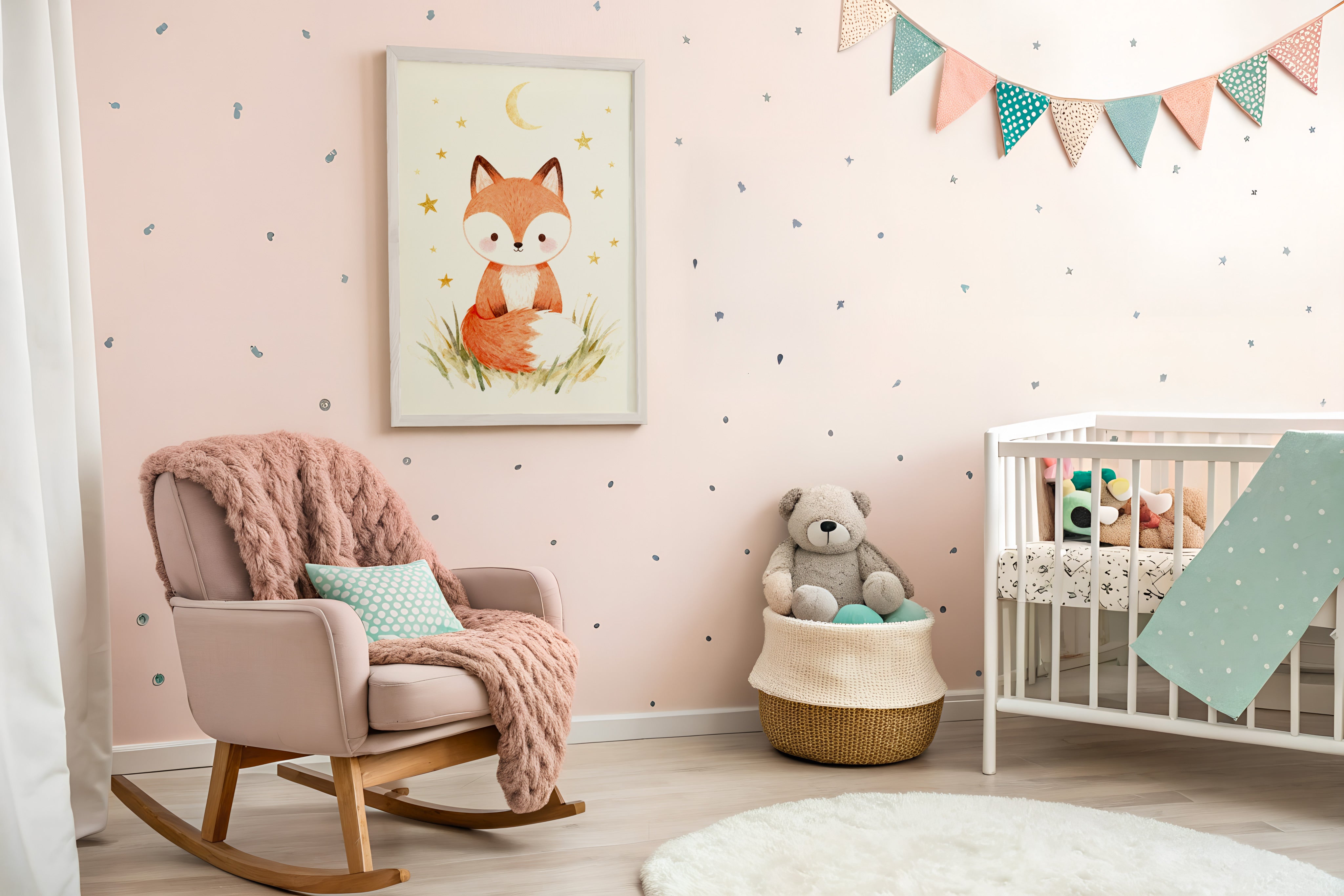 Vos Poster - Bosrijke Kinderkamer Muurdecoratie