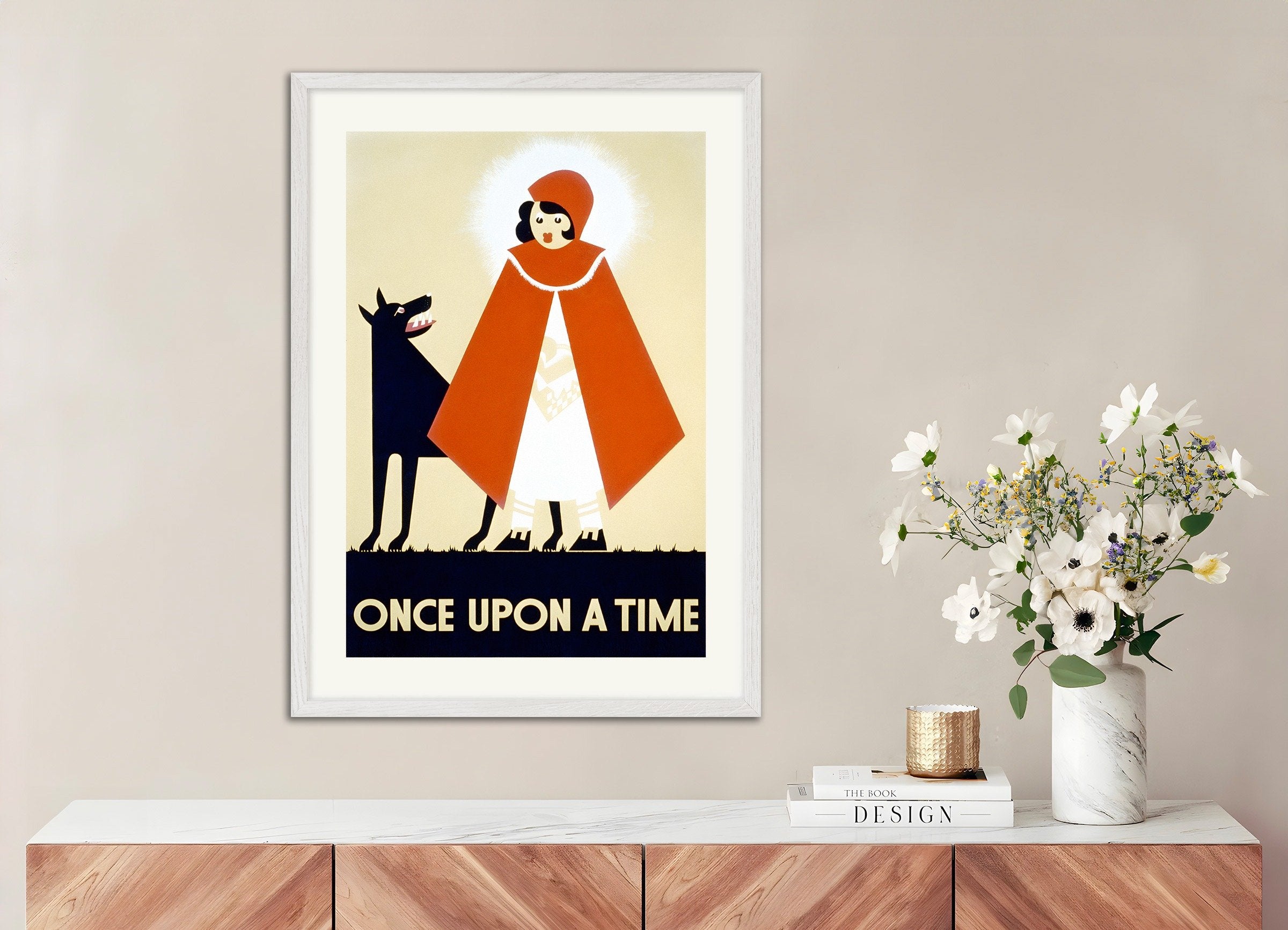 Poster of Once Upon a Time Poster, with white wooden frame