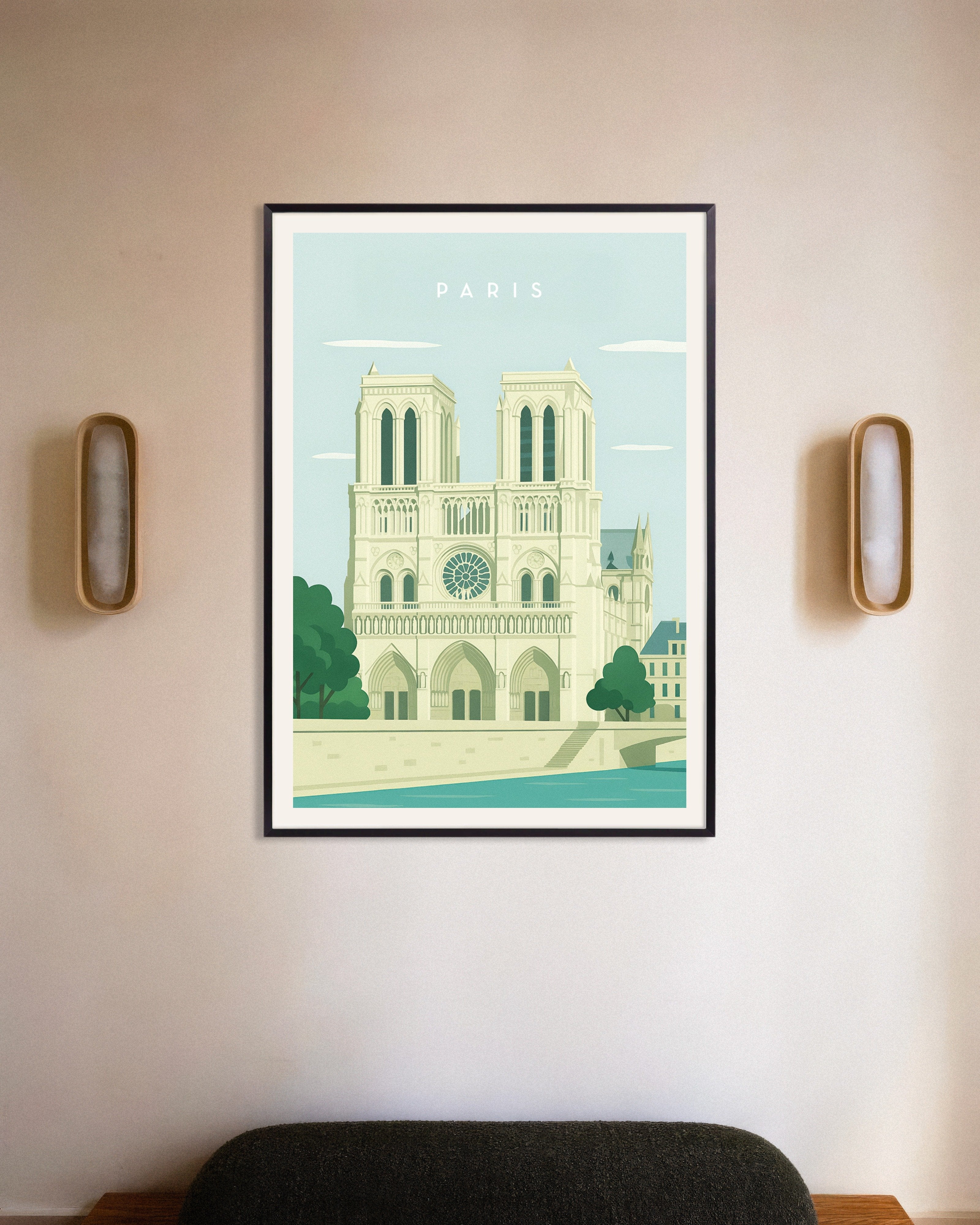 Poster of Paris Notre-Dame Wall Art Print, with metal frame