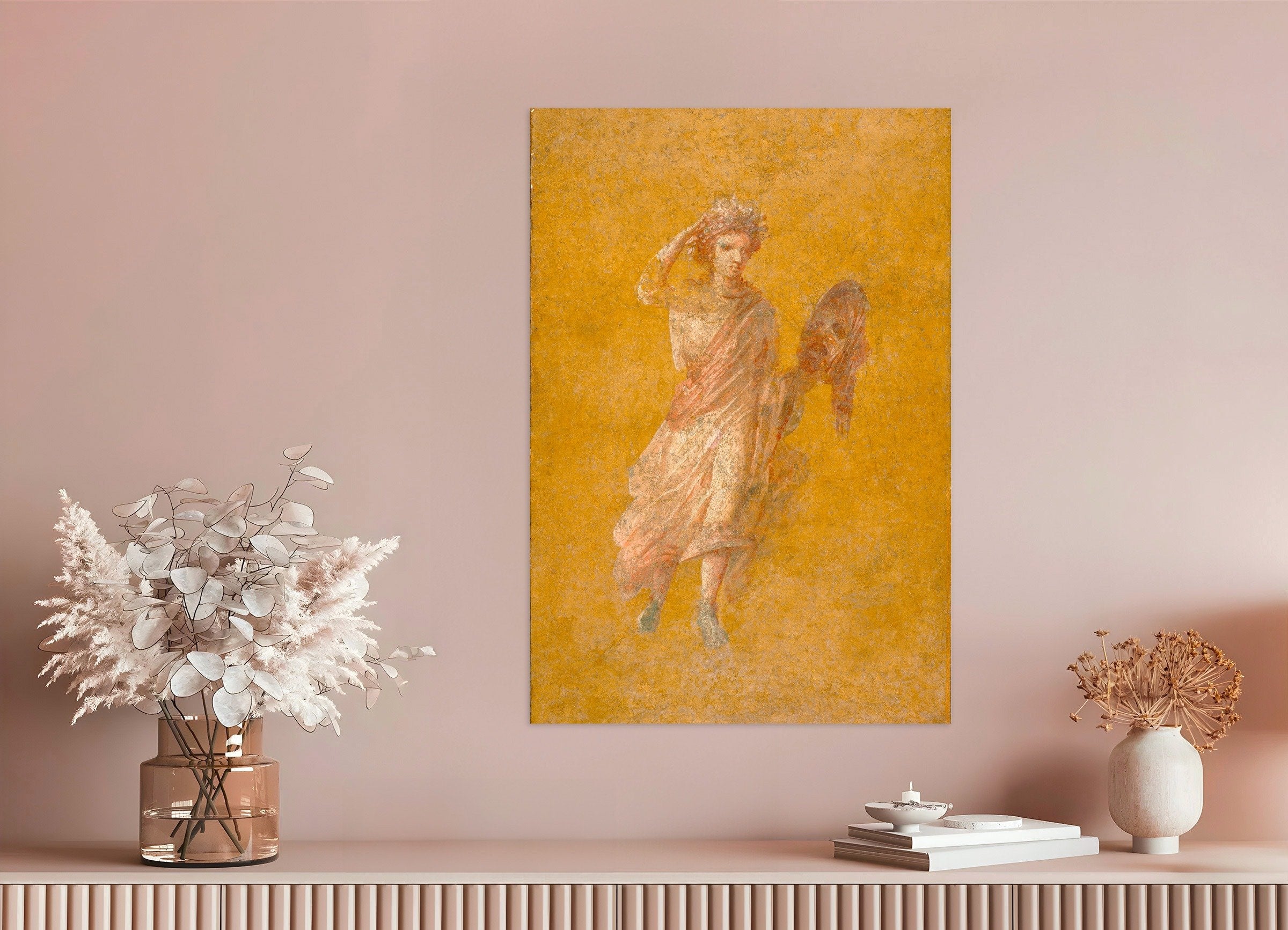 Poster of Pompeii Fresco Fragment with Muse Melpomene - Art Print