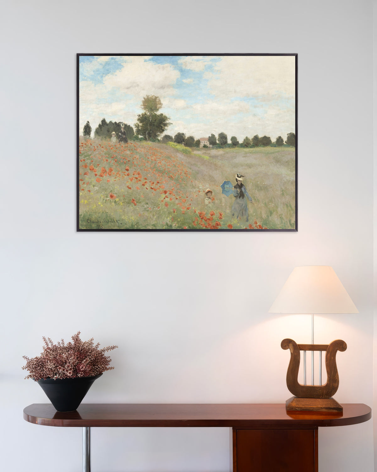 Poster Klaprozen (1873) van Claude Monet met metalen lijst